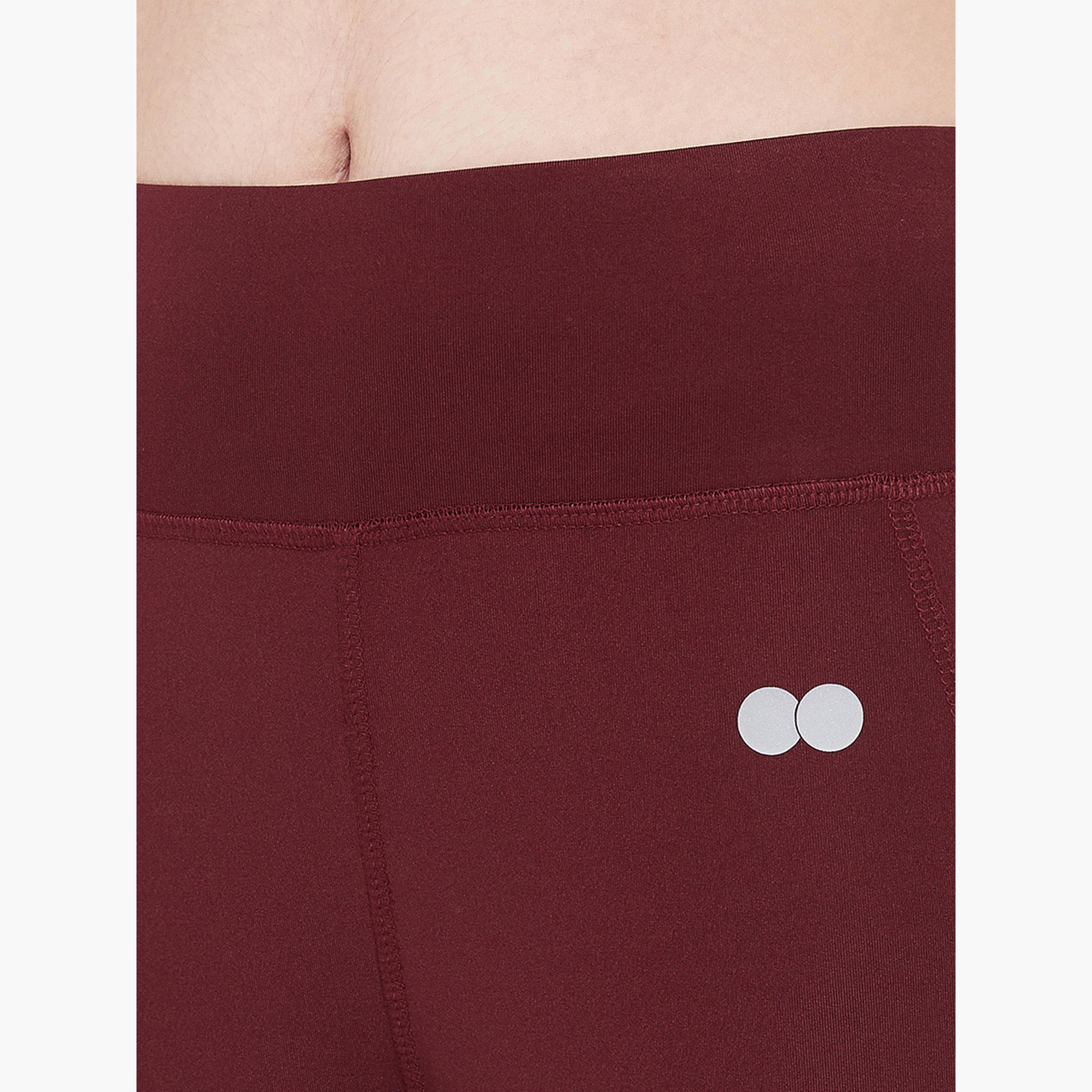 Clovia Women Maroon Active Tights with Side Pocket-women-clothing-bottoms-leggings-image-6