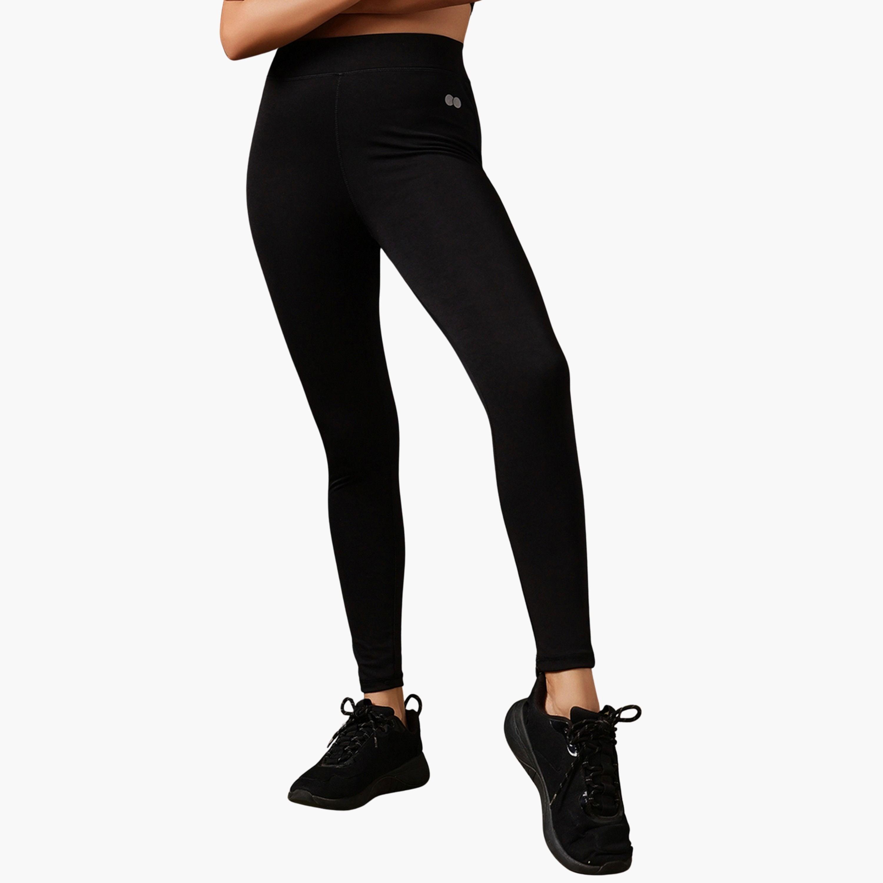 كلوفيا - فيزون (ليقنز) رياضي ضيق لون أسود-women-clothing-bottoms-leggings-image-1