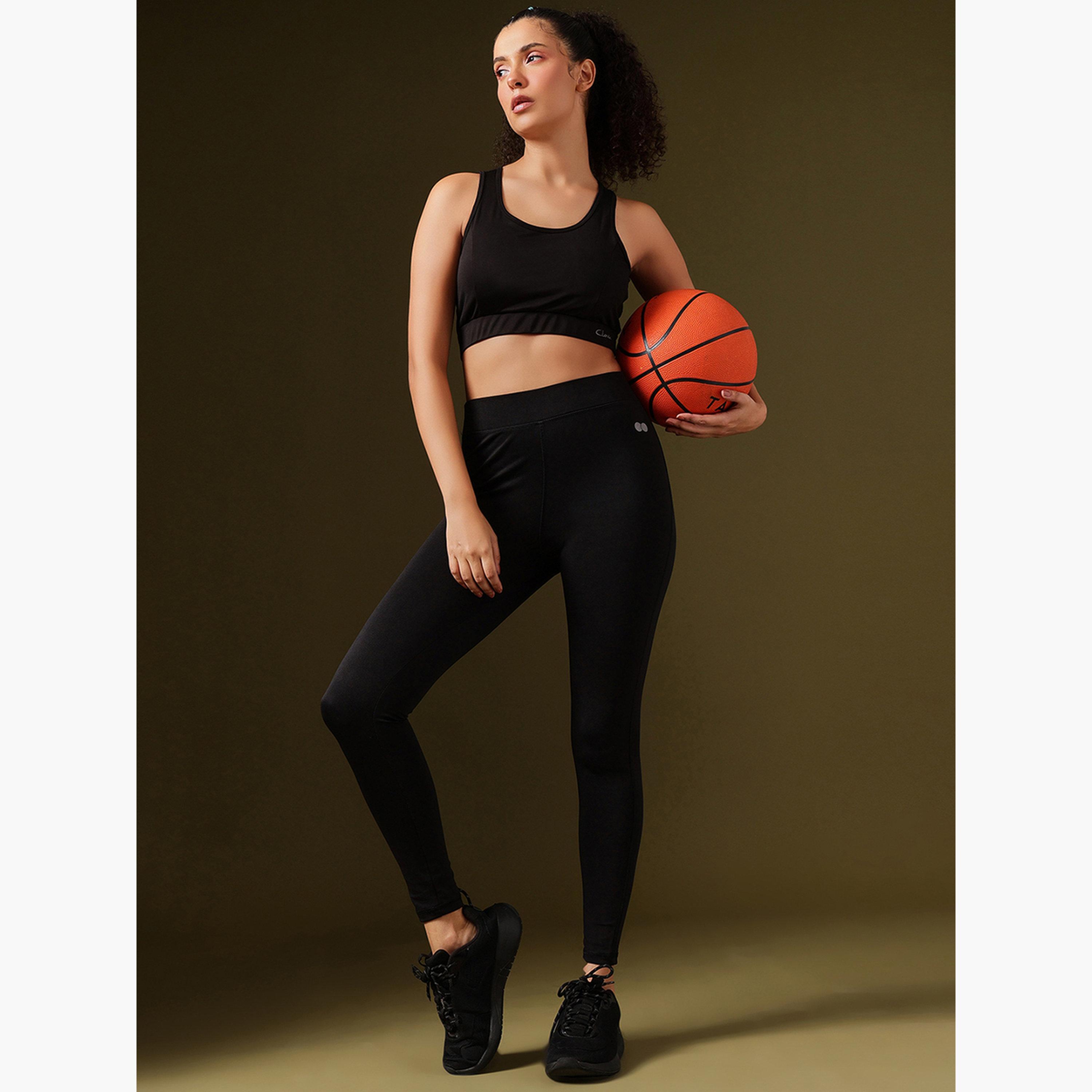 كلوفيا - فيزون (ليقنز) رياضي ضيق لون أسود-women-clothing-bottoms-leggings-image-2