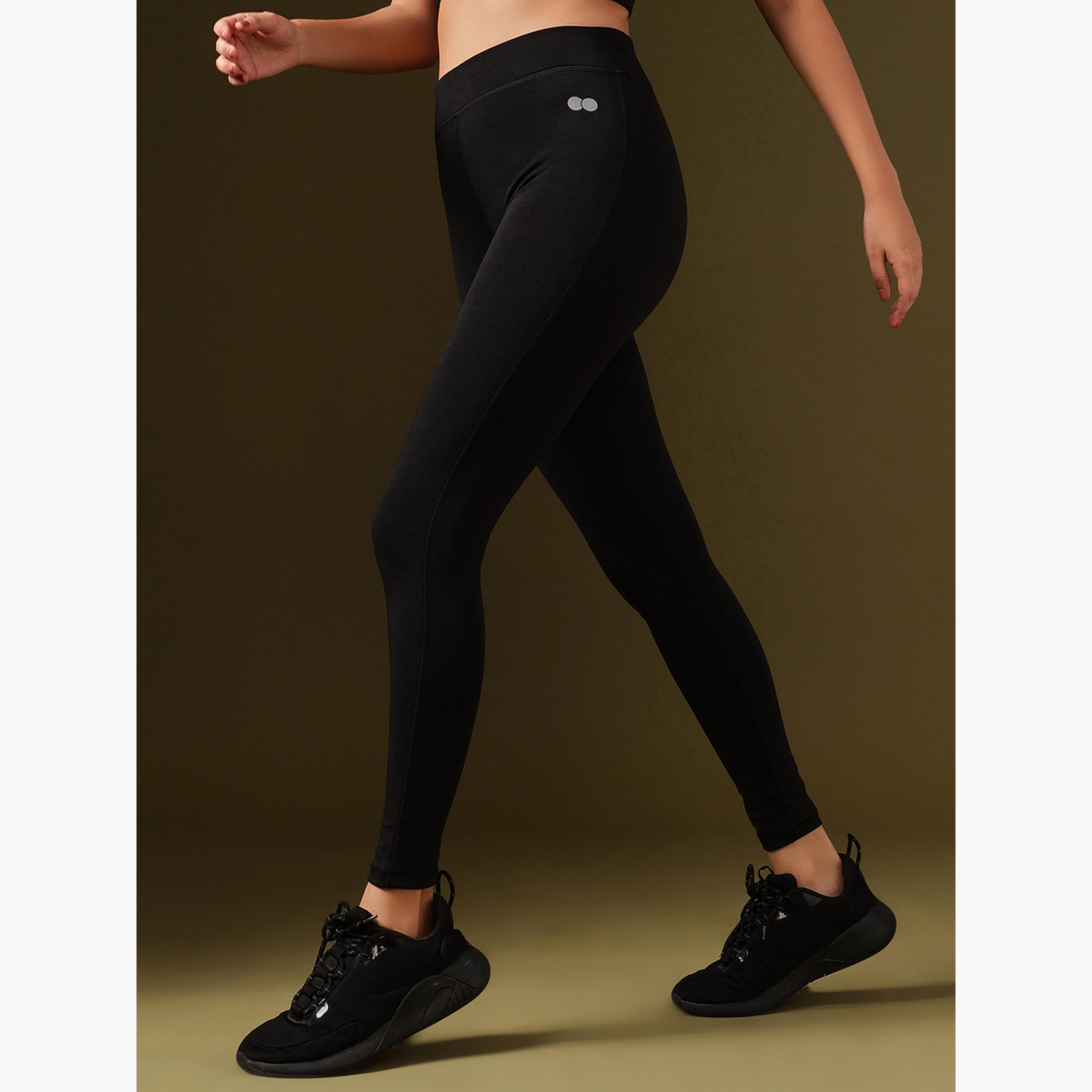 كلوفيا - فيزون (ليقنز) رياضي ضيق لون أسود-women-clothing-bottoms-leggings-image-3