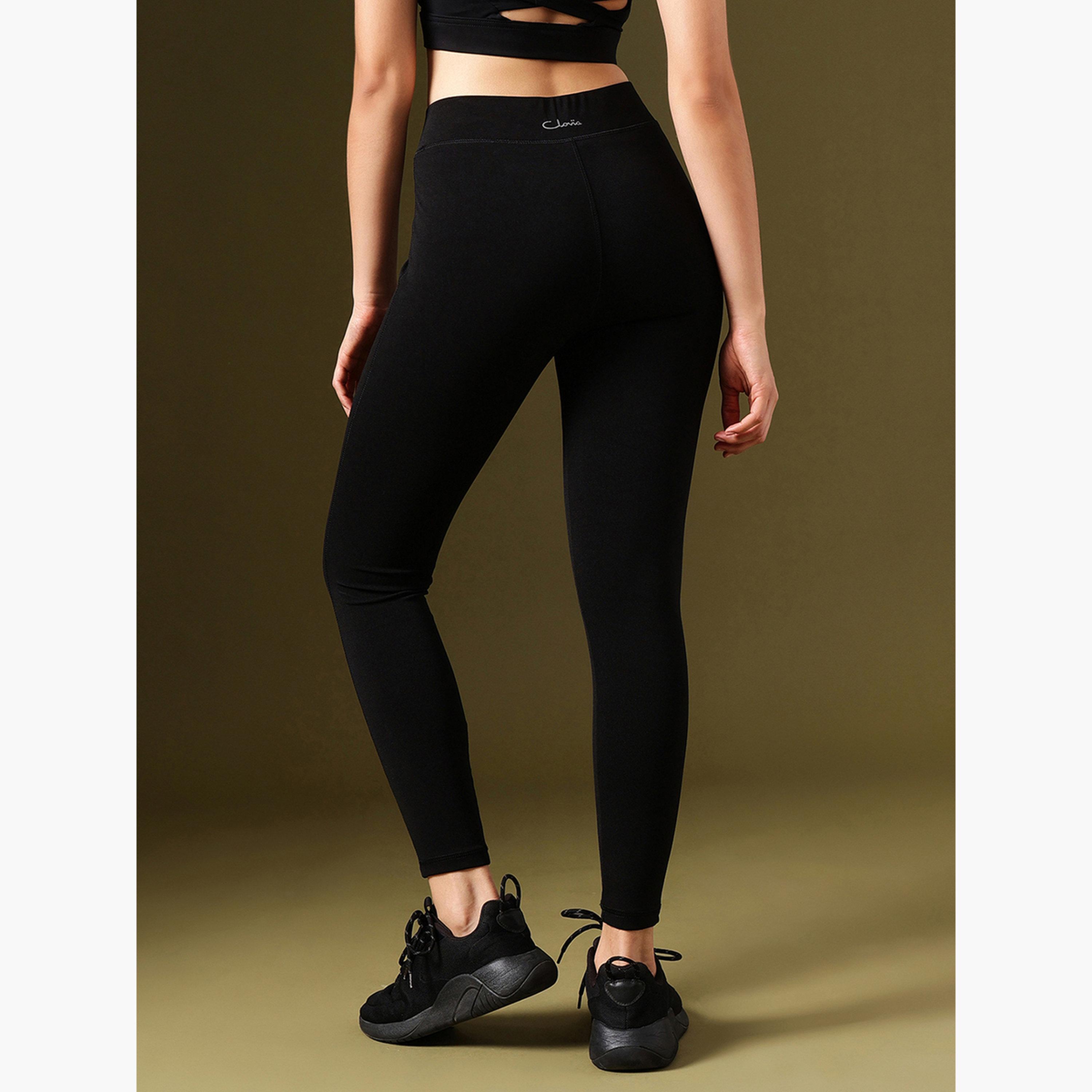 كلوفيا - فيزون (ليقنز) رياضي ضيق لون أسود-women-clothing-bottoms-leggings-image-5