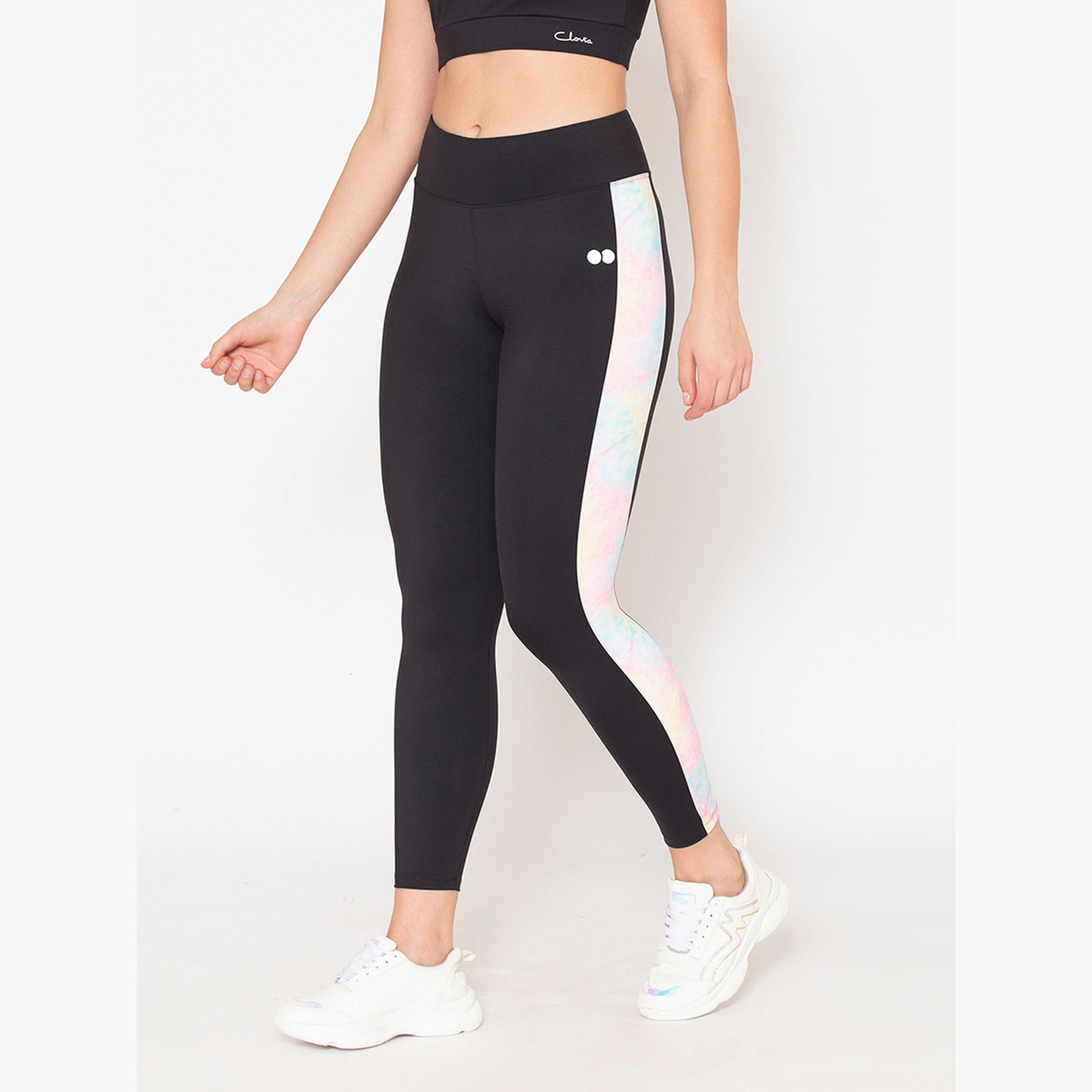 Clovia Women Printed Side Panel Snug Fit Active Tights-women-clothing-bottoms-leggings-image-4
