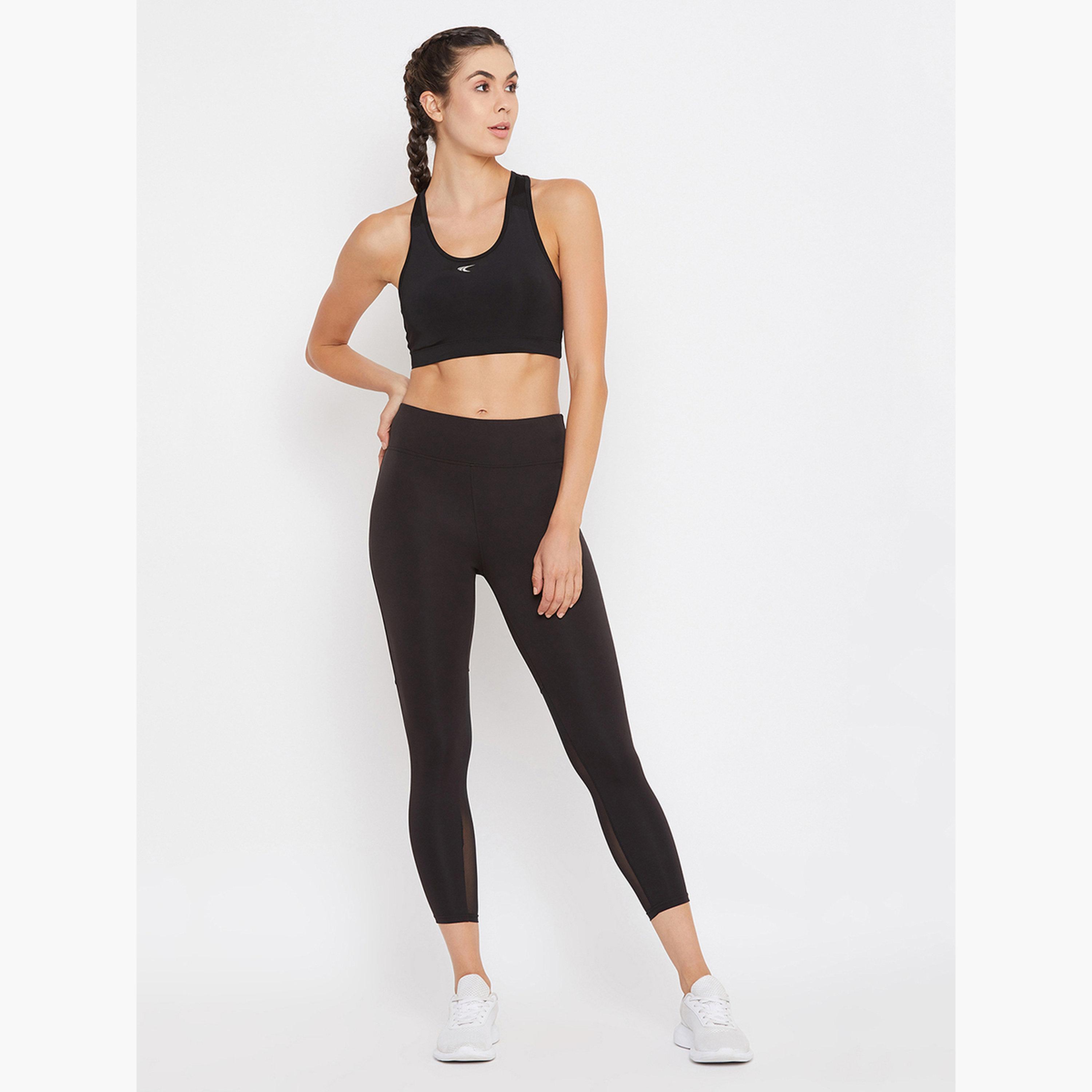 كلوفيا - فيزون (ليقنز) رياضي سوداء مع بطانة شبكية-women-clothing-bottoms-leggings-image-2