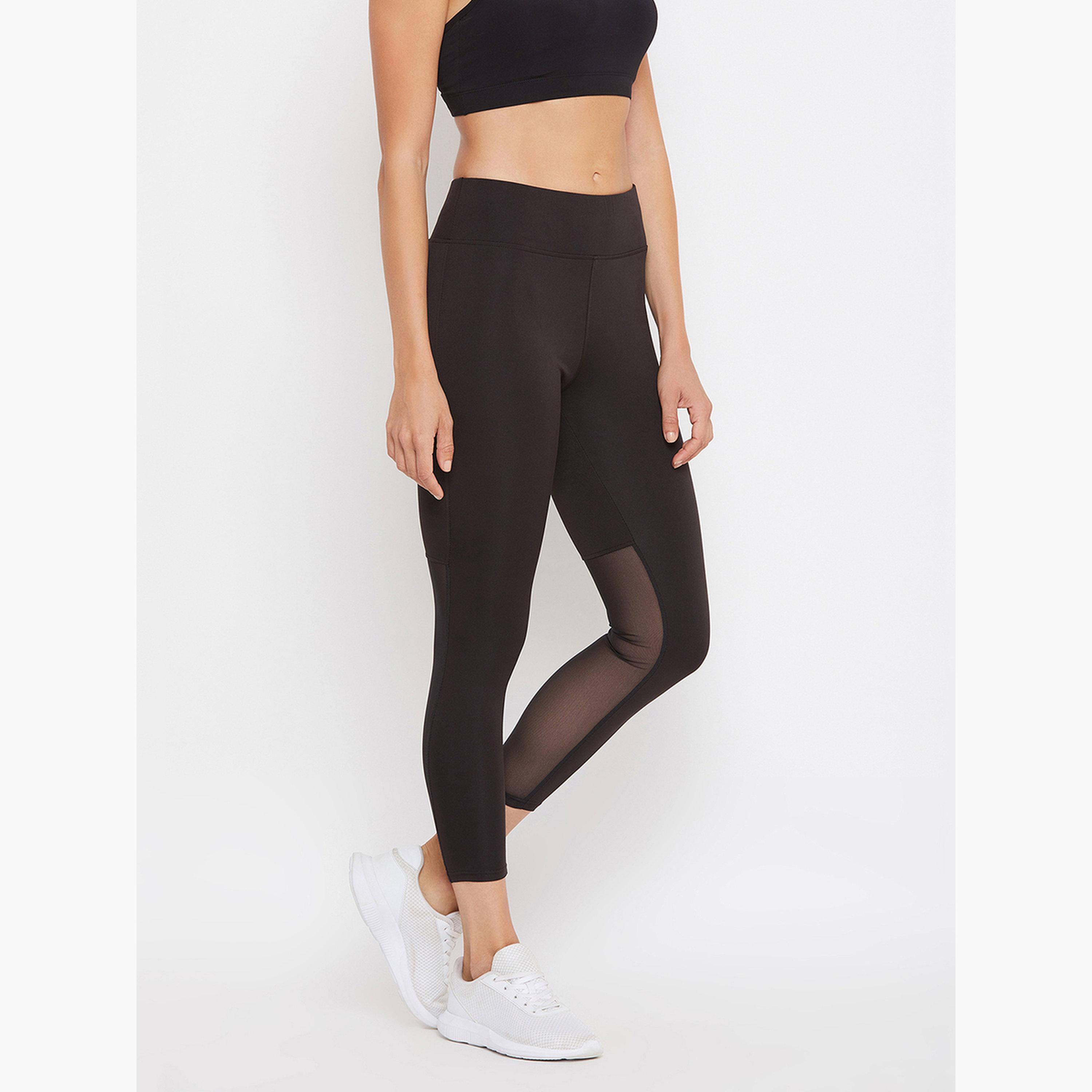 كلوفيا - فيزون (ليقنز) رياضي سوداء مع بطانة شبكية-women-clothing-bottoms-leggings-image-3