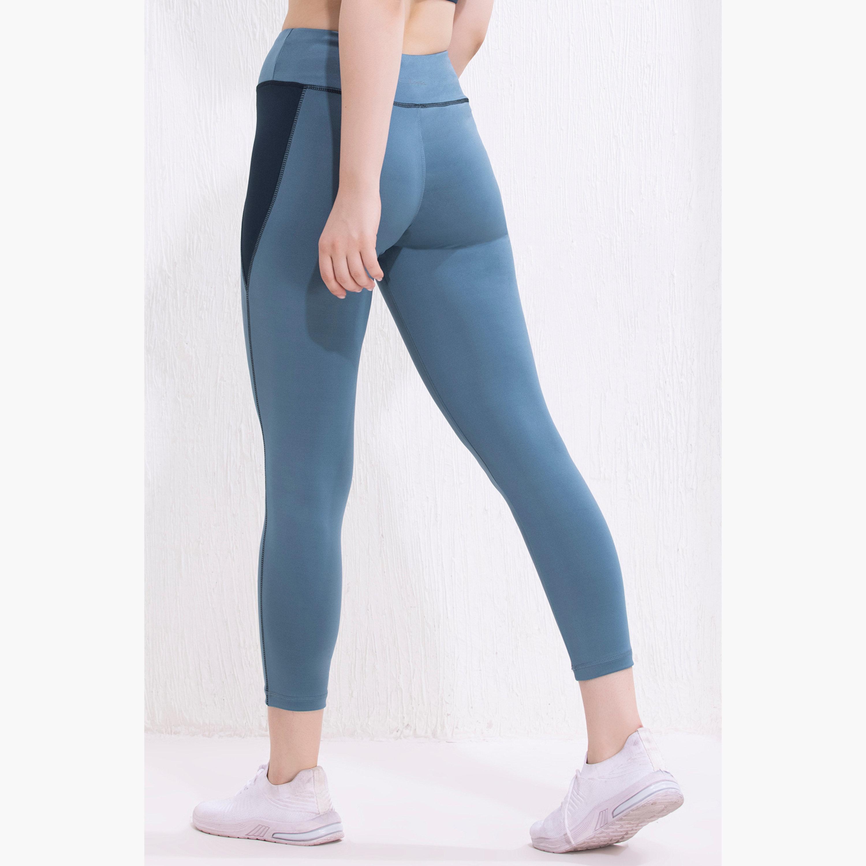 Clovia Women Baby Blue Mid-Rise Ankle-Length Active Tights-women-clothing-sportswearandactivewear-bottoms-leggings-image-4