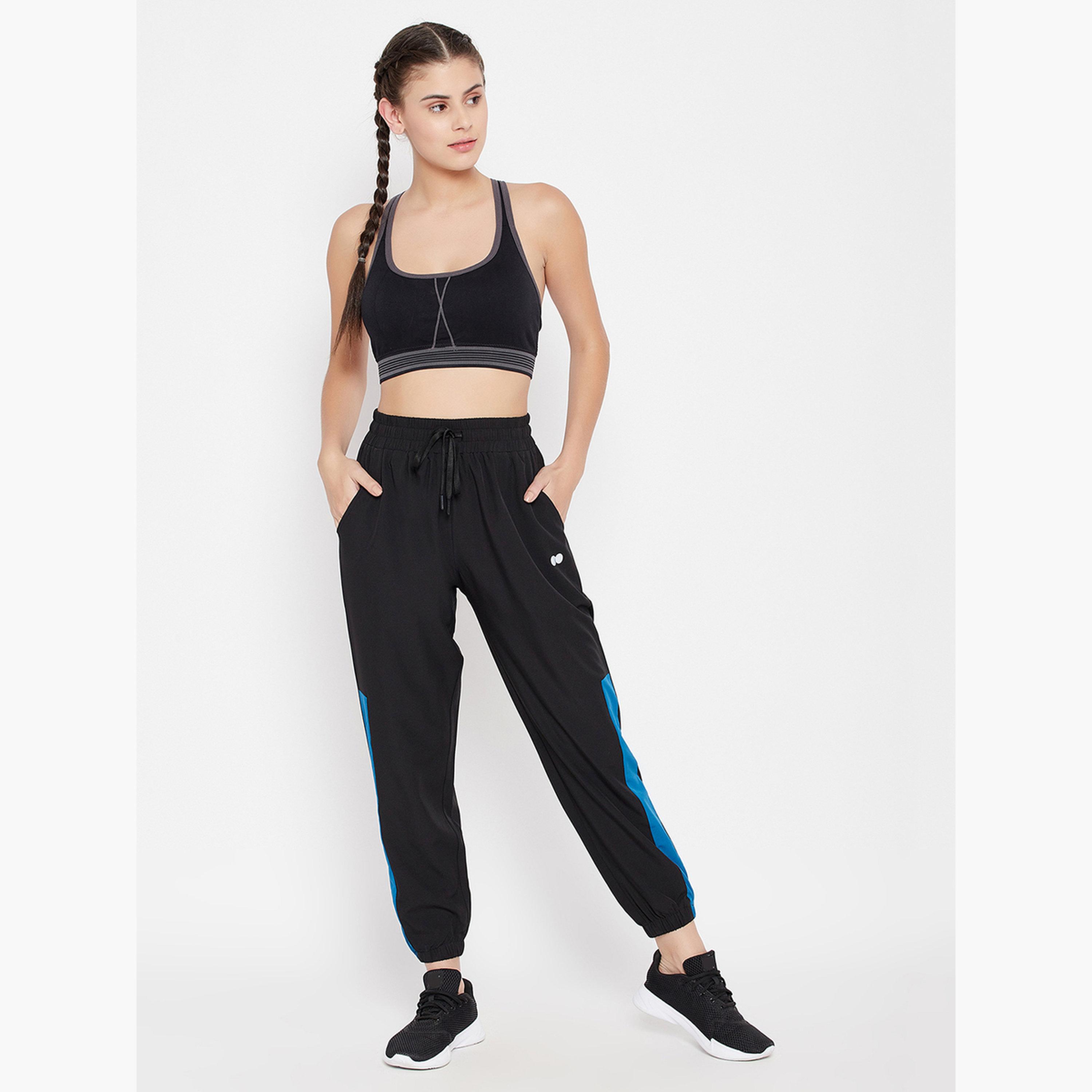 كلوفيا - بنطال رياضي مريح لون أسود-women-clothing-sportswearandactivewear-bottoms-joggersandtrackpants-image-2