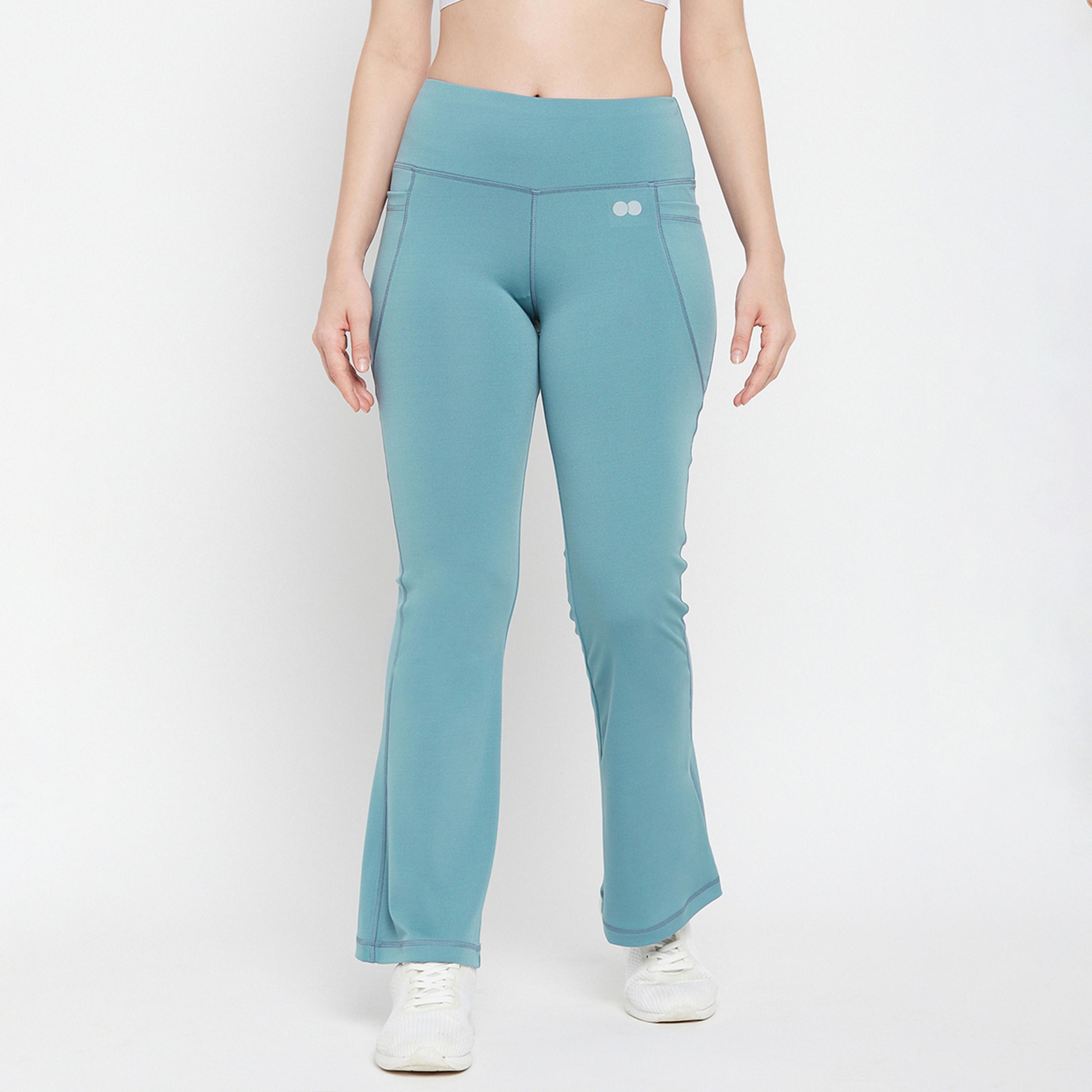 Clovia Comfort Fit Flared Yoga Pants with Side Pockets-women-clothing-sportswearandactivewear-bottoms-joggersandtrackpants-image-1