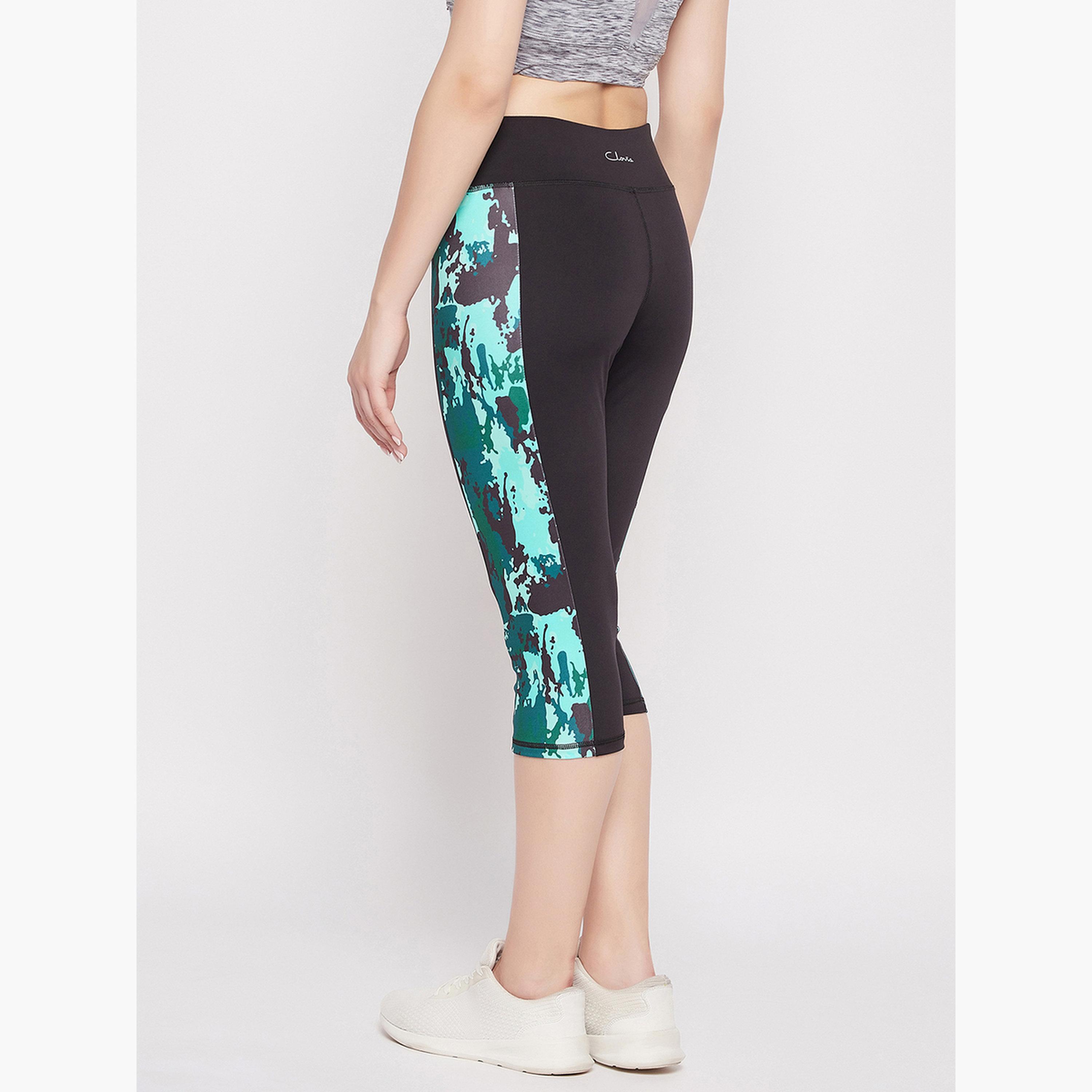 Clovia Snug Fit Active Capri with Printed Panel-women-clothing-sportswearandactivewear-bottoms-joggersandtrackpants-image-6