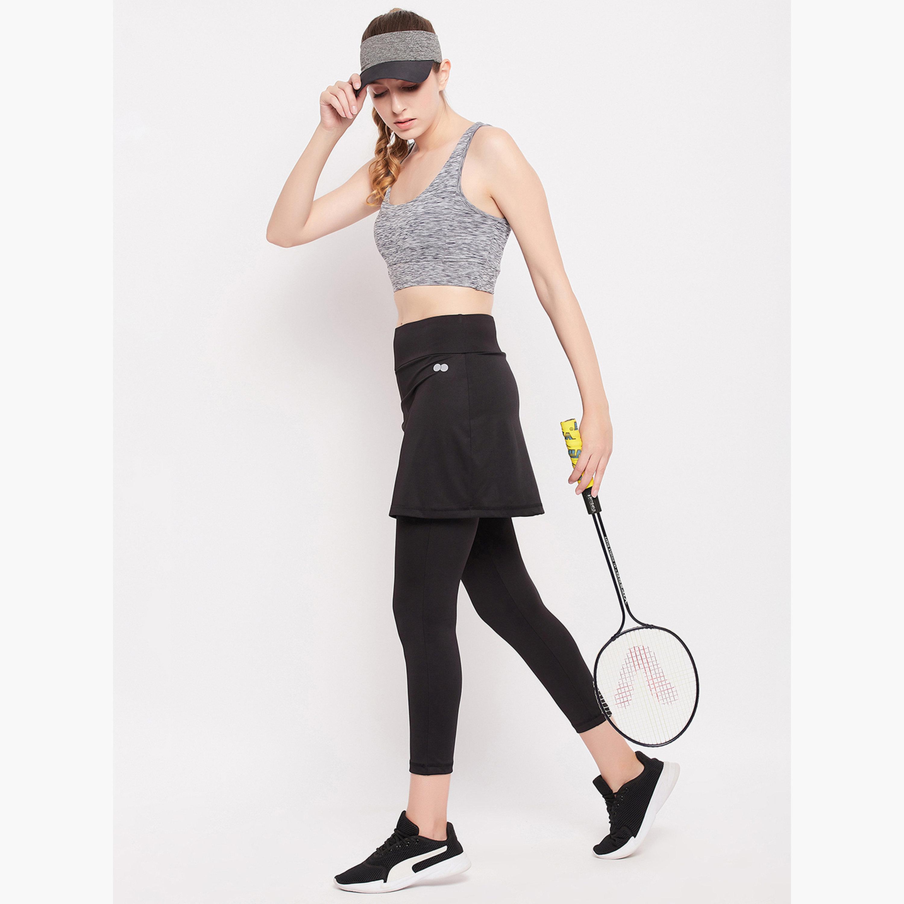 كلوفيا - تنورة رياضية سوداء ضيقة مع فيزون (ليقنز) طويل متصل-women-clothing-bottoms-leggings-image-2