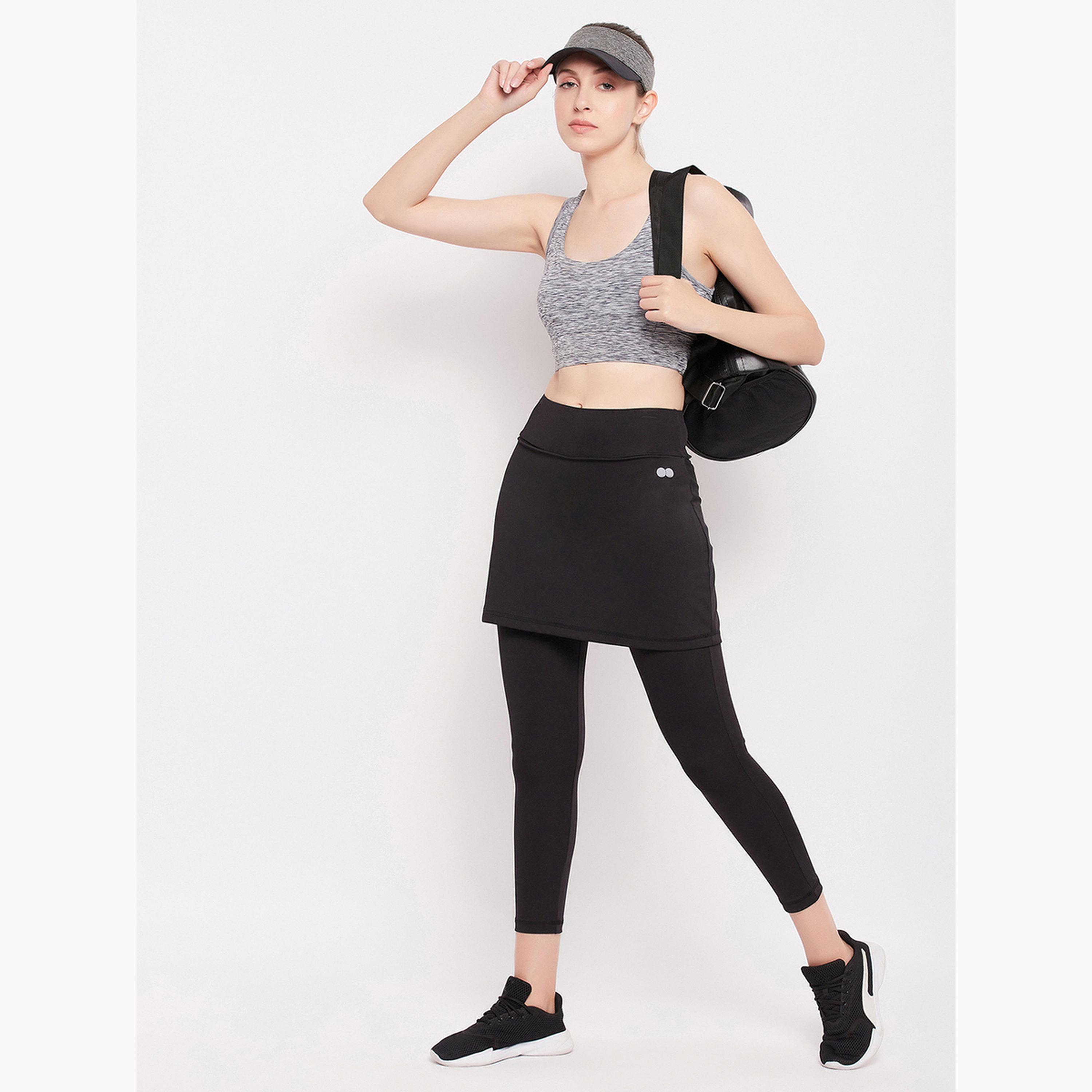 كلوفيا - تنورة رياضية سوداء ضيقة مع فيزون (ليقنز) طويل متصل-women-clothing-bottoms-leggings-image-3