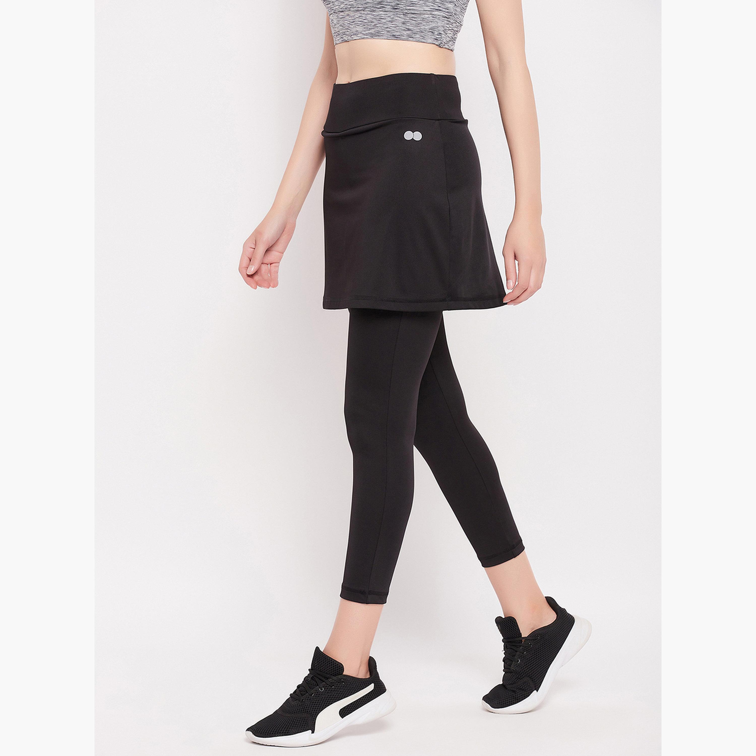 كلوفيا - تنورة رياضية سوداء ضيقة مع فيزون (ليقنز) طويل متصل-women-clothing-bottoms-leggings-image-4
