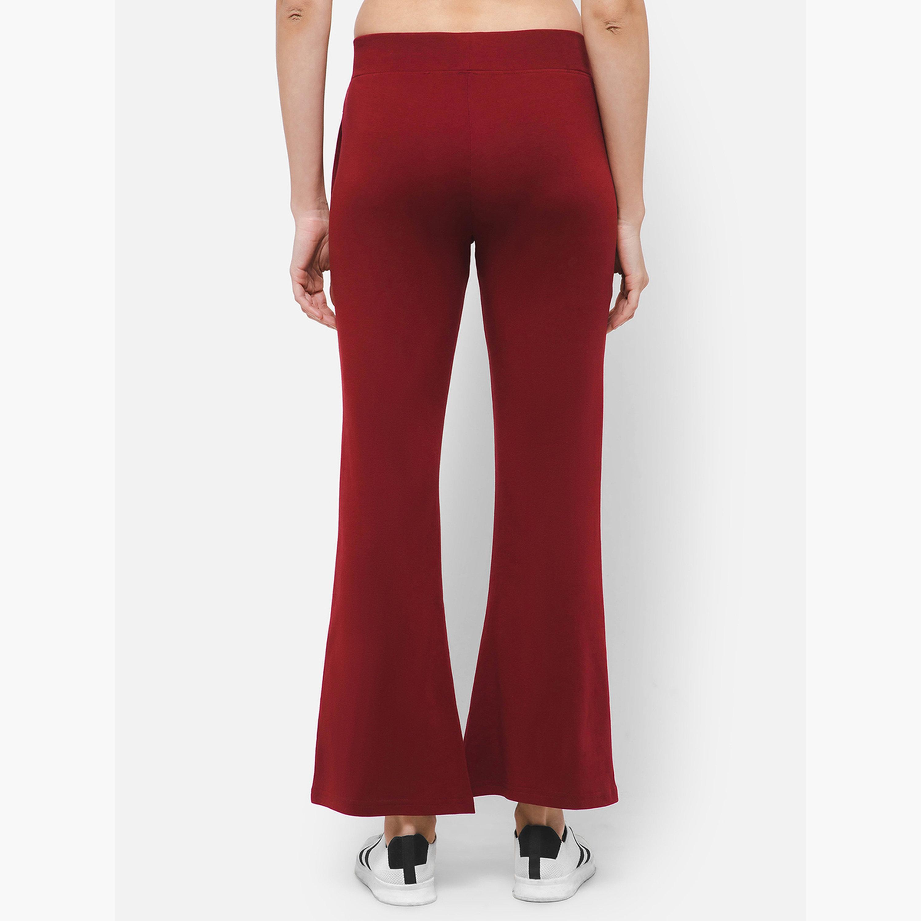 Clovia Comfort Fit Flared Yoga Pants with Side Pockets-women-clothing-sportswearandactivewear-bottoms-joggersandtrackpants-image-6