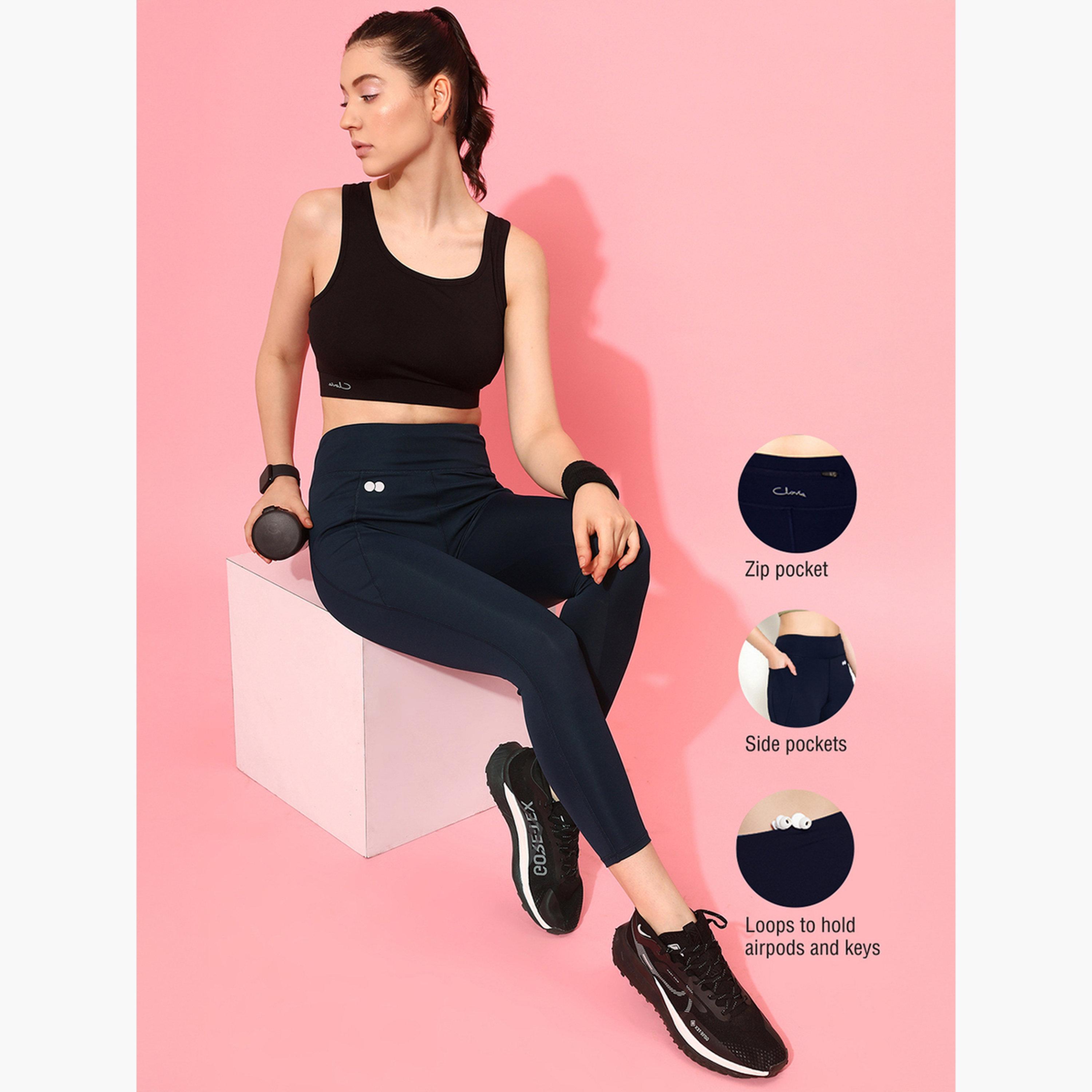 Clovia 4-Way Stretch Snug Fit Active Tights with Pockets-women-clothing-bottoms-leggings-image-2
