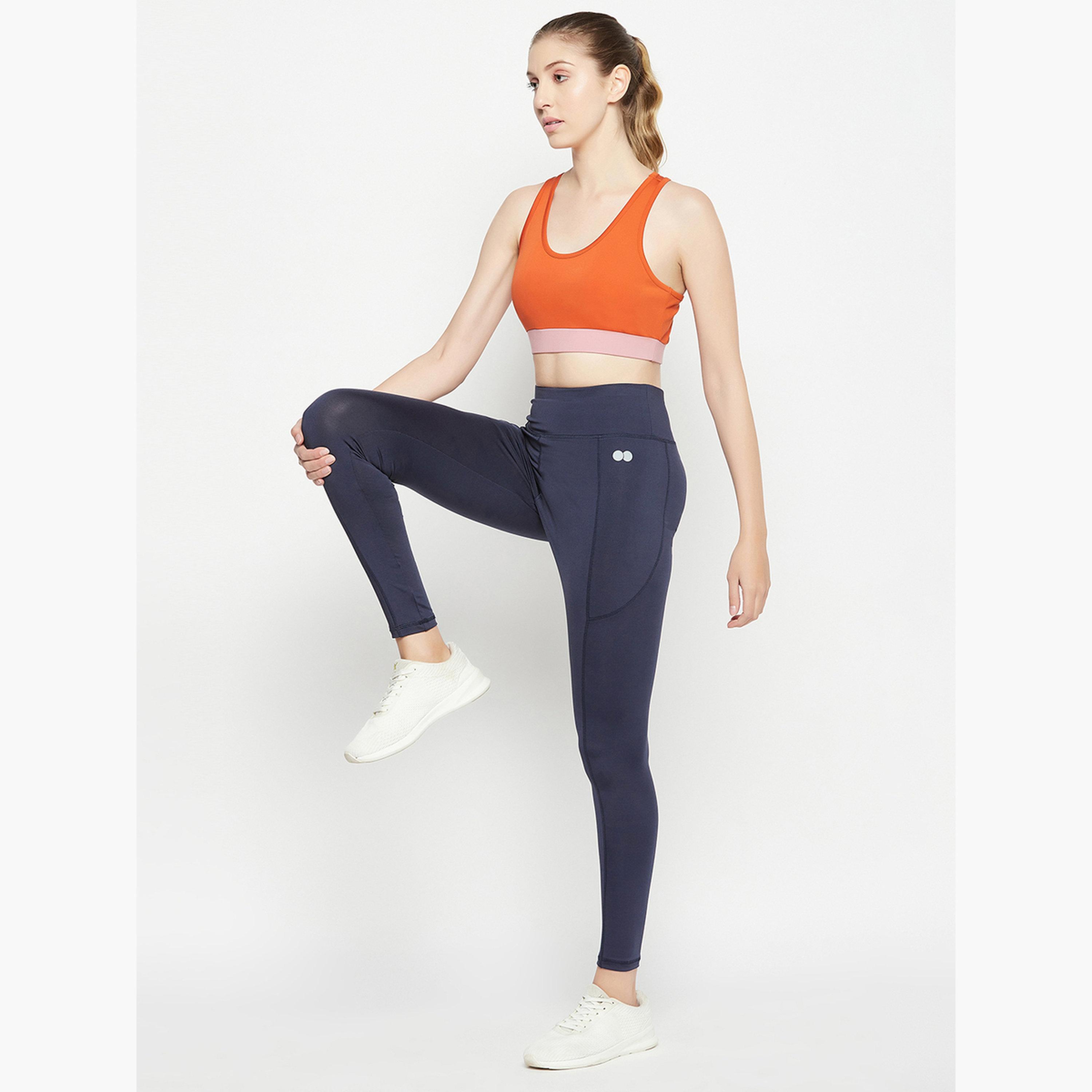 Clovia Women Logo Detail Active Tights with Side Pocket-women-clothing-bottoms-leggings-image-3
