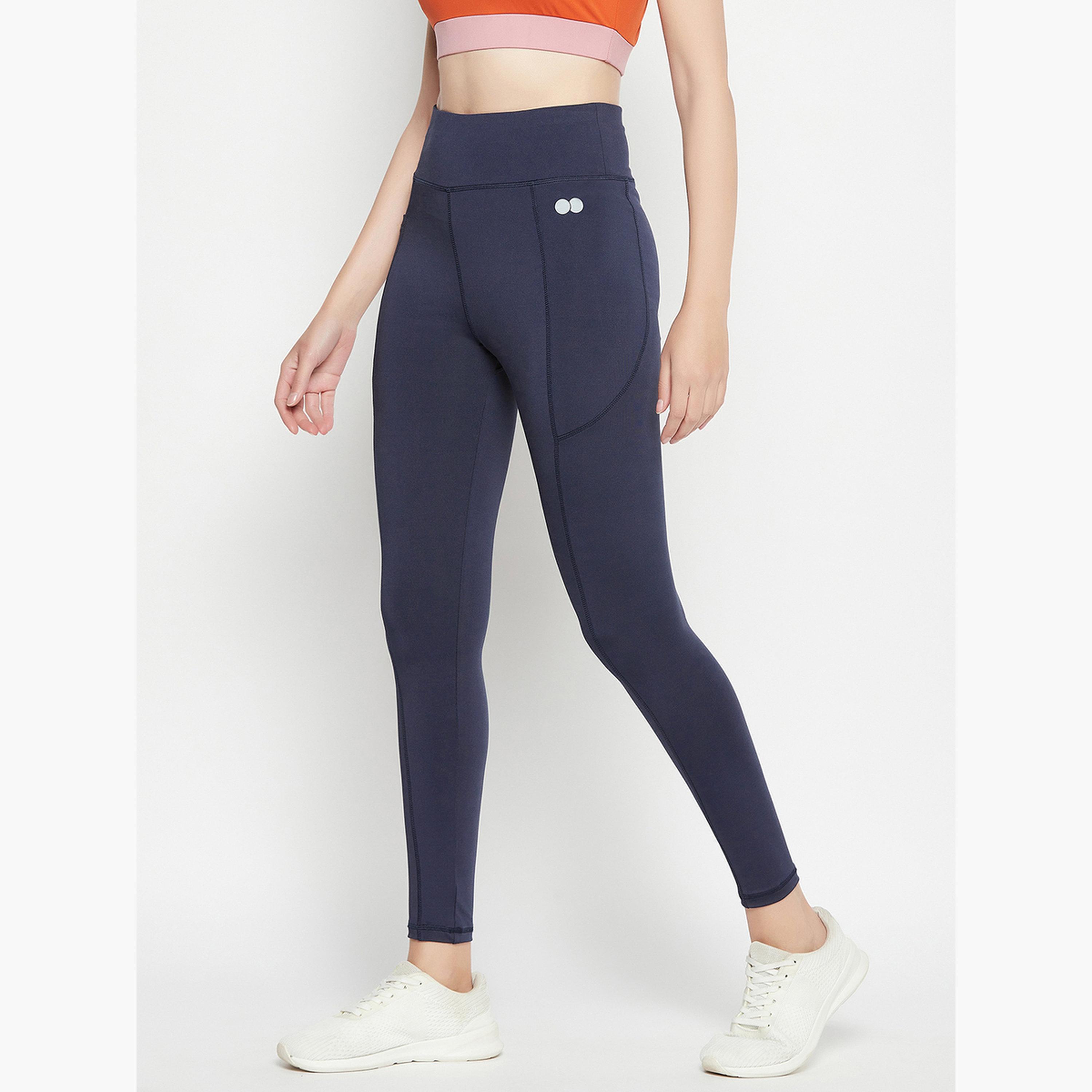 Clovia Women Logo Detail Active Tights with Side Pocket-women-clothing-bottoms-leggings-image-4