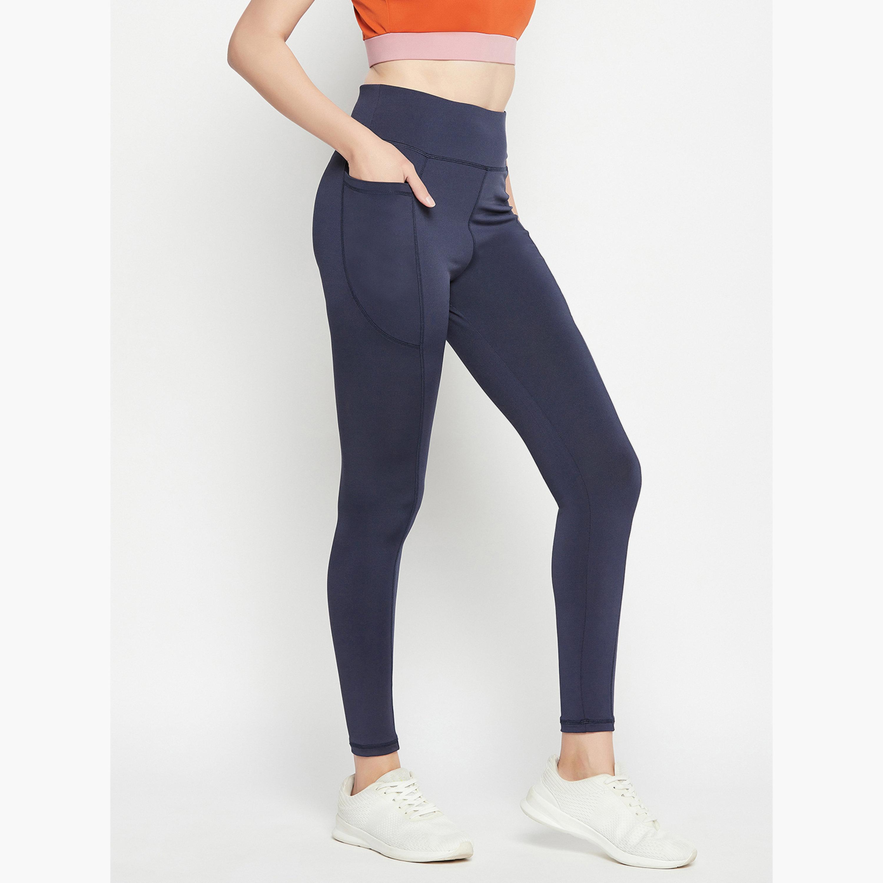 Clovia Women Logo Detail Active Tights with Side Pocket-women-clothing-bottoms-leggings-image-5