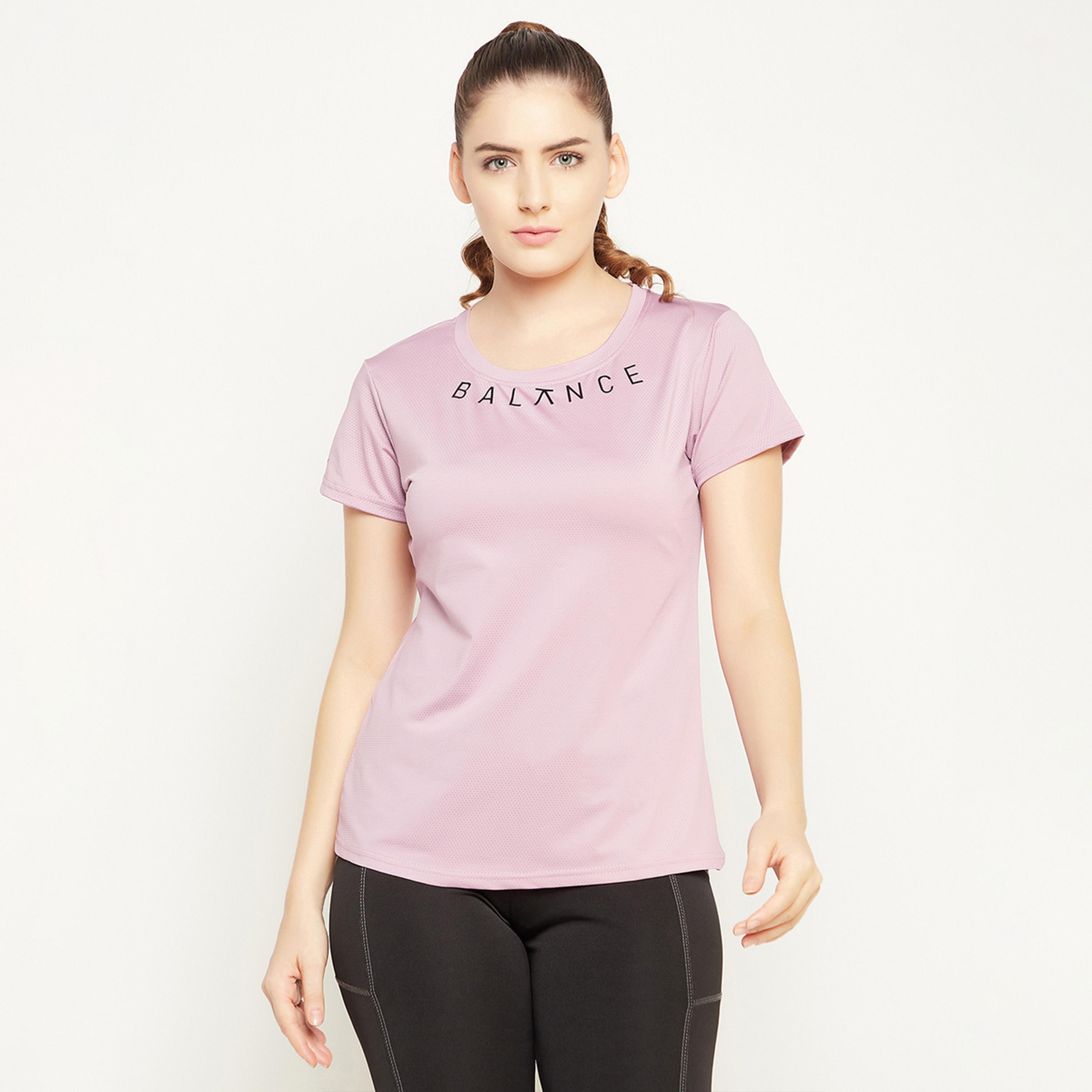 Clovia Comfort Fit Text Print Active T-Shirt-women-clothing-tshirts-image-1