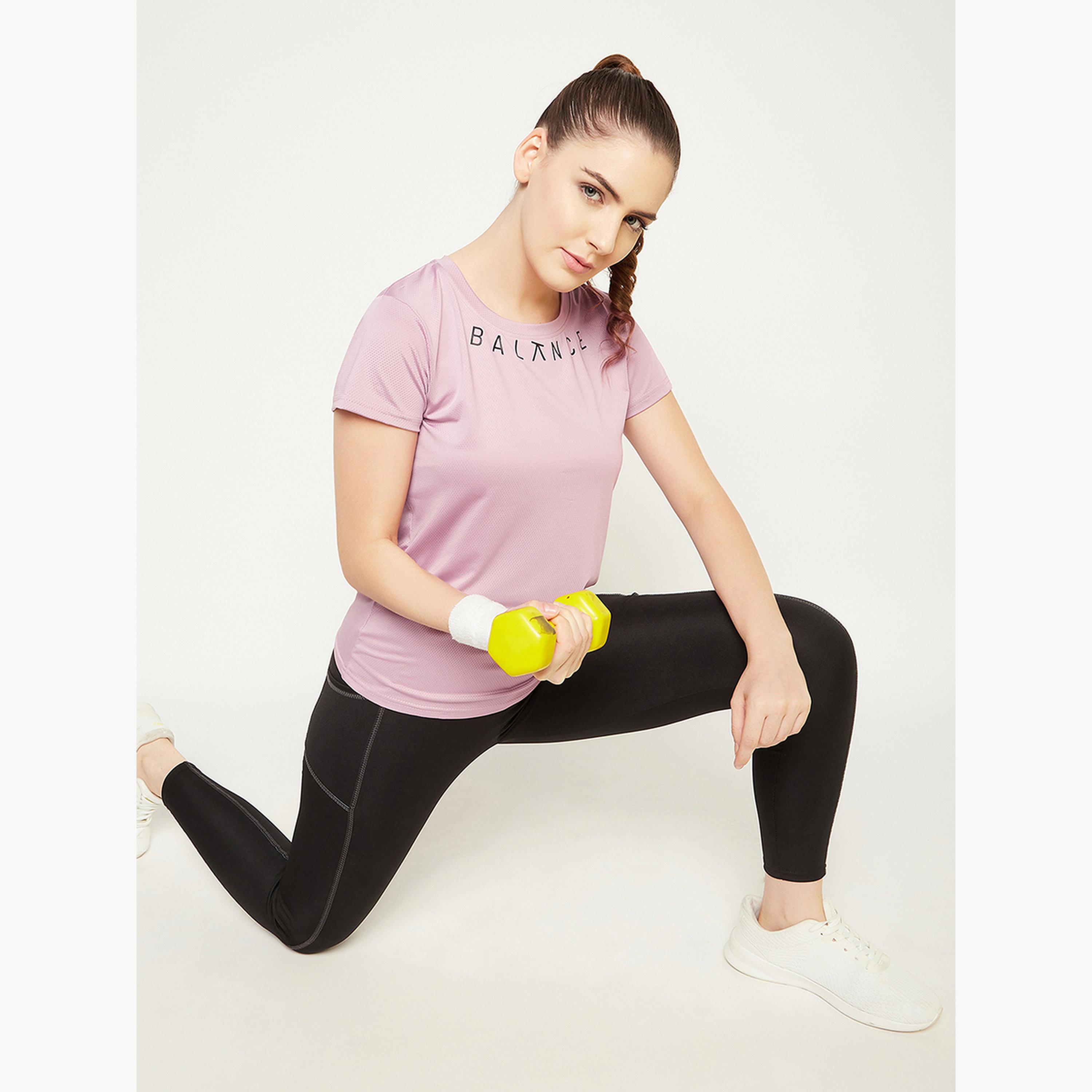 Clovia Comfort Fit Text Print Active T-Shirt-women-clothing-tshirts-image-2