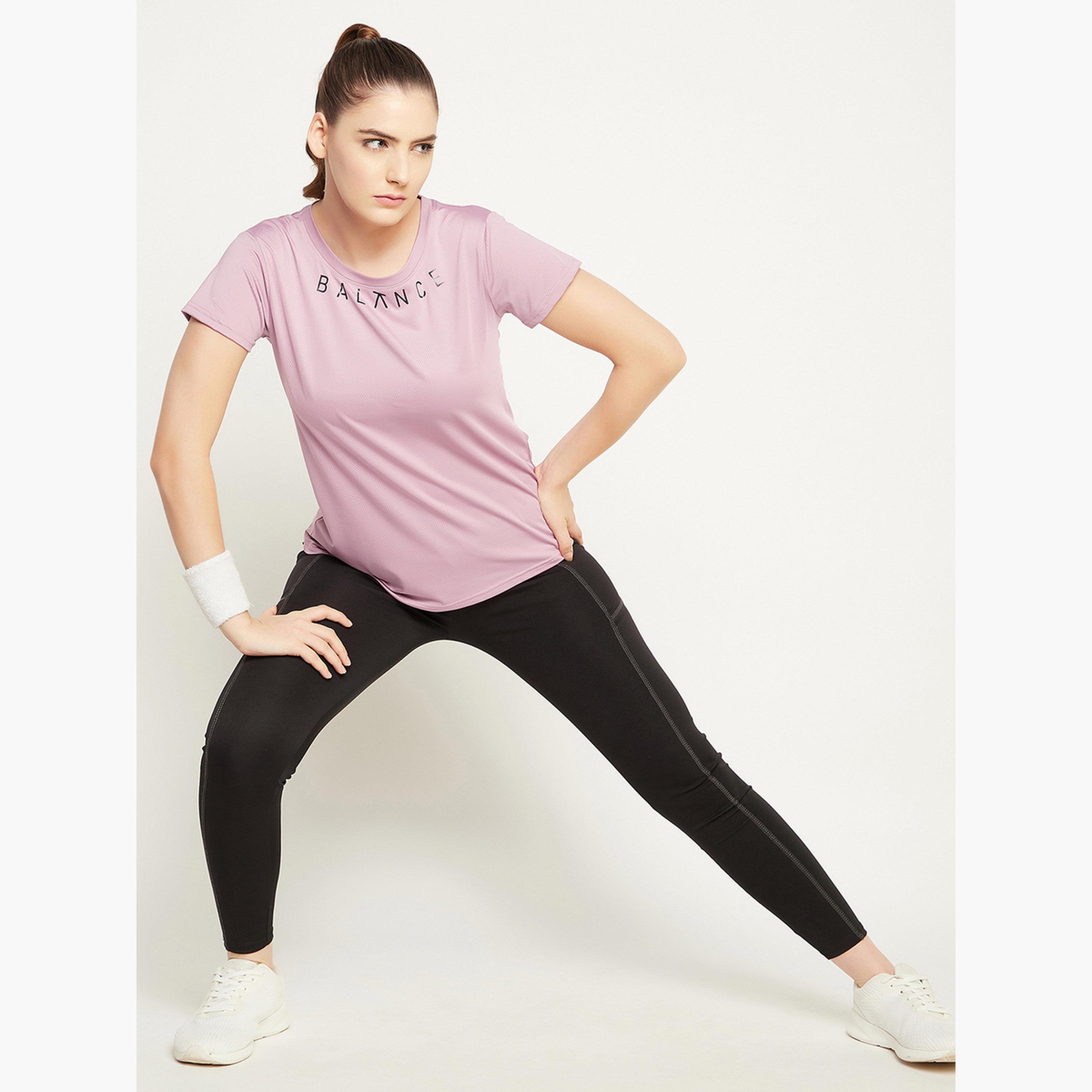 Clovia Comfort Fit Text Print Active T-Shirt-women-clothing-tshirts-image-3