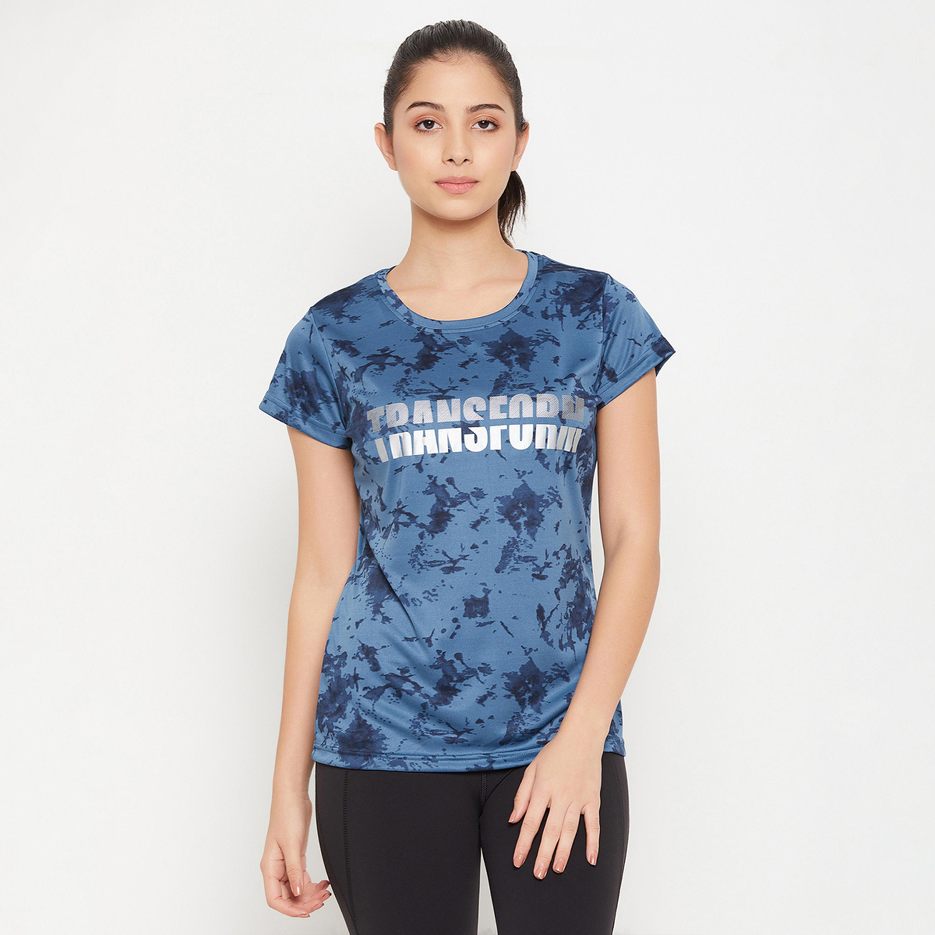 Clovia Comfort Fit Reflective Text Print Active T-Shirt-sports-women-clothing-tshirtsandvests-image-1