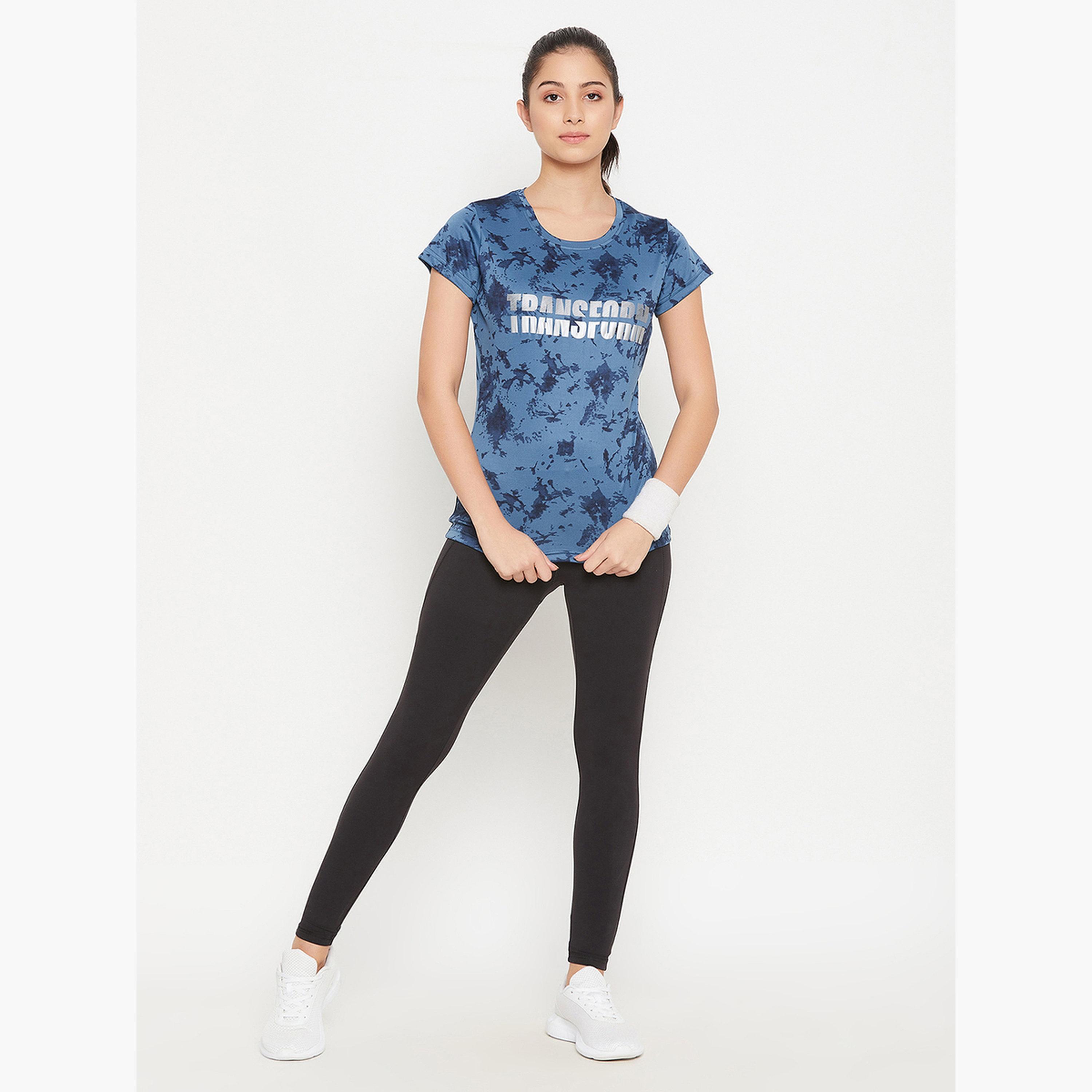Clovia Comfort Fit Reflective Text Print Active T-Shirt-women-clothing-tshirts-image-2