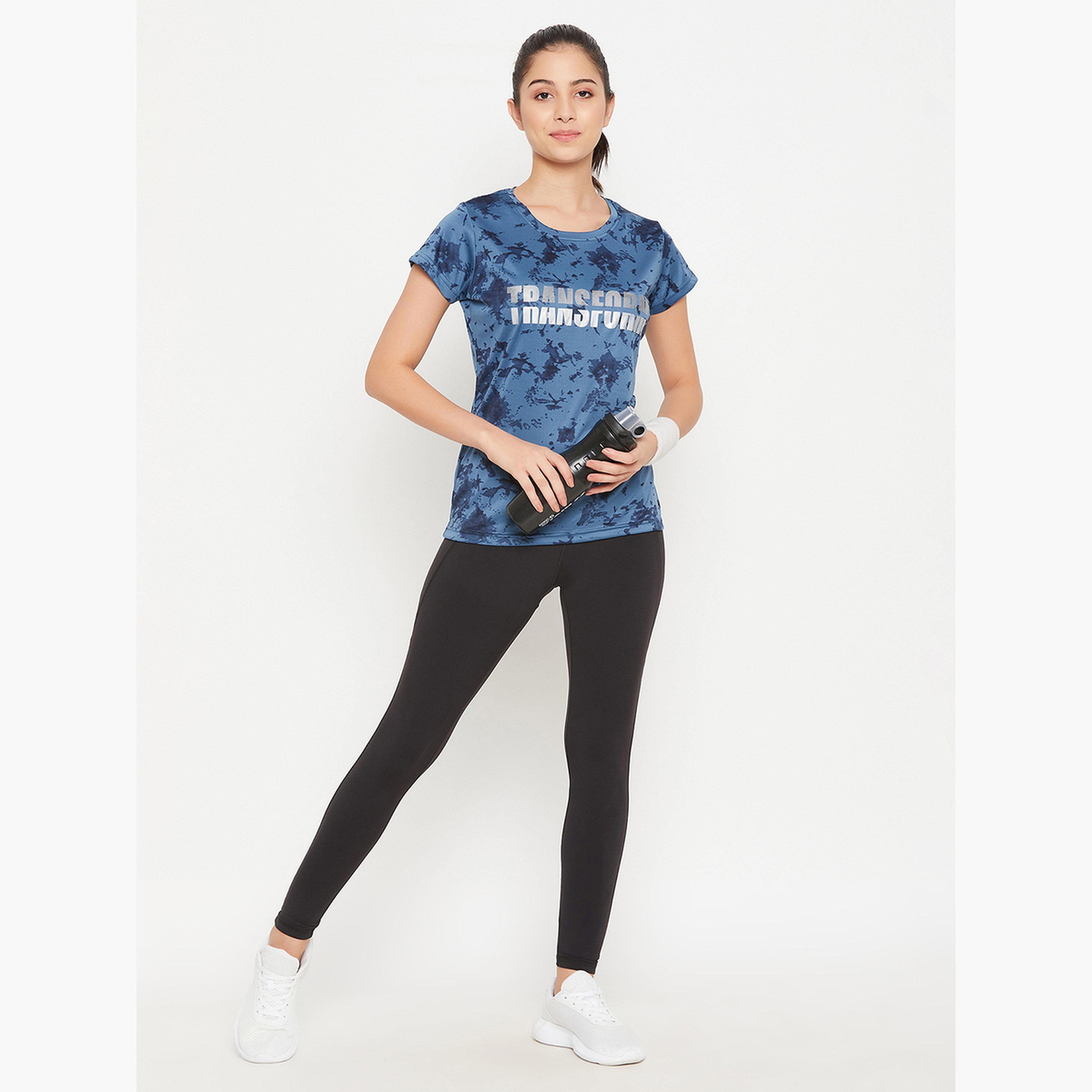 Clovia Comfort Fit Reflective Text Print Active T-Shirt-women-clothing-tshirts-image-3