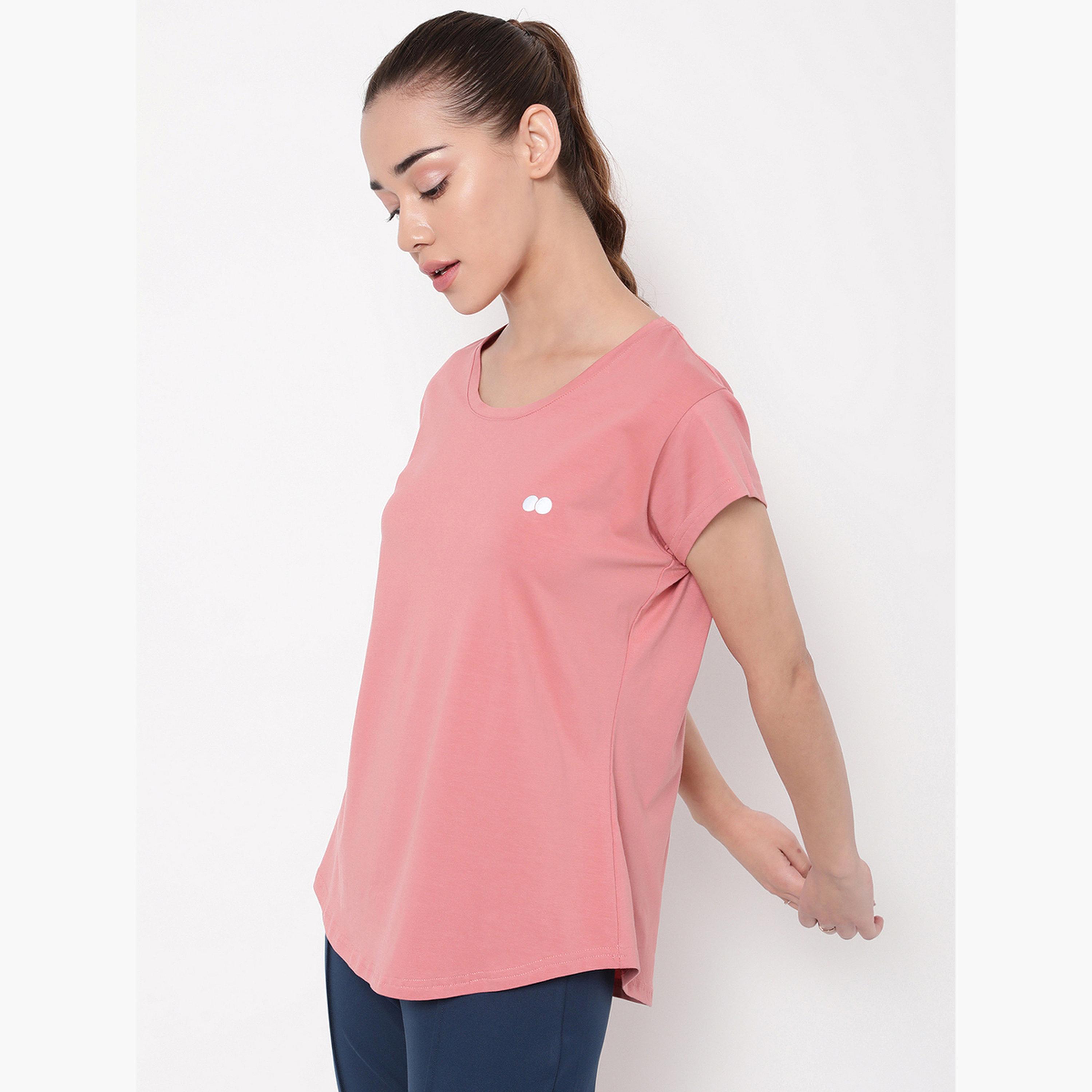 كلوفيا - تي شيرت رياضي مريح لون وردي-sports-women-clothing-tshirtsandvests-image-3