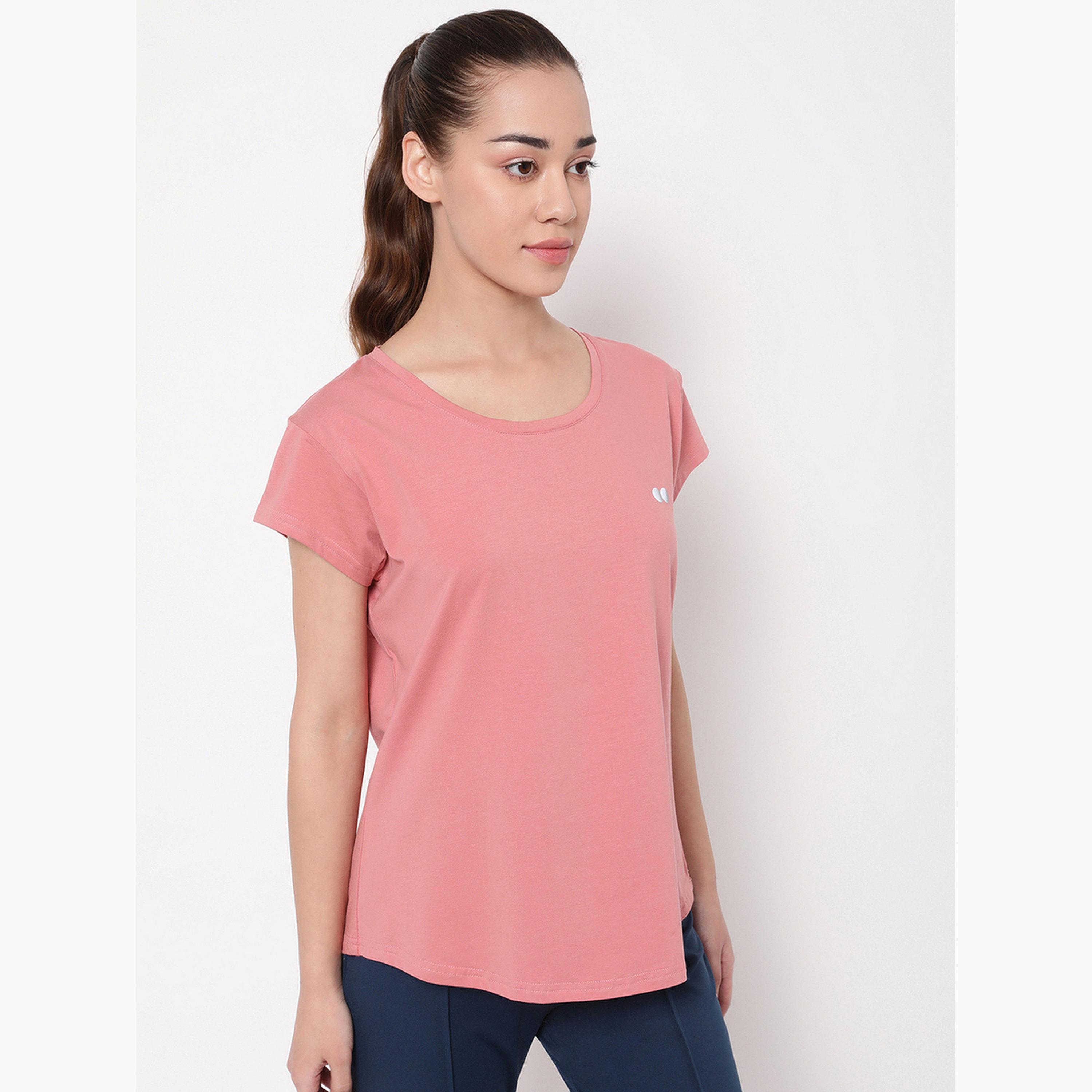 كلوفيا - تي شيرت رياضي مريح لون وردي-sports-women-clothing-tshirtsandvests-image-4