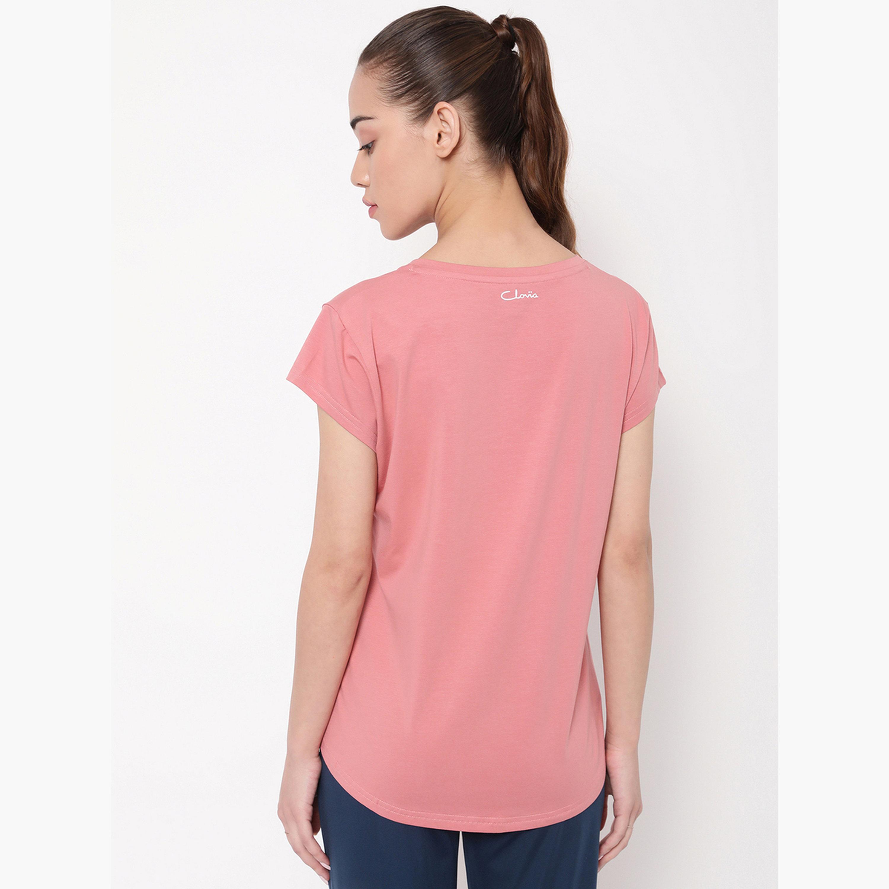 كلوفيا - تي شيرت رياضي مريح لون وردي-sports-women-clothing-tshirtsandvests-image-5