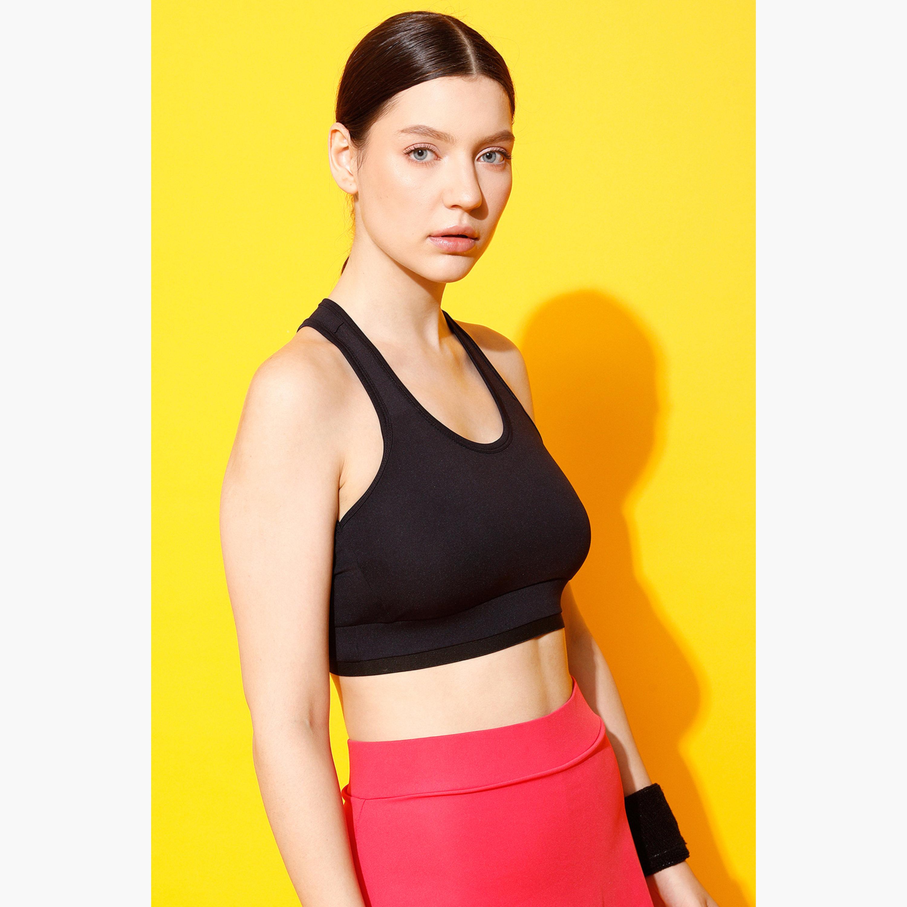 Clovia Medium Impact Padded Sports Bra with Mesh Racerback-sports-women-clothing-sportsbras-image-3