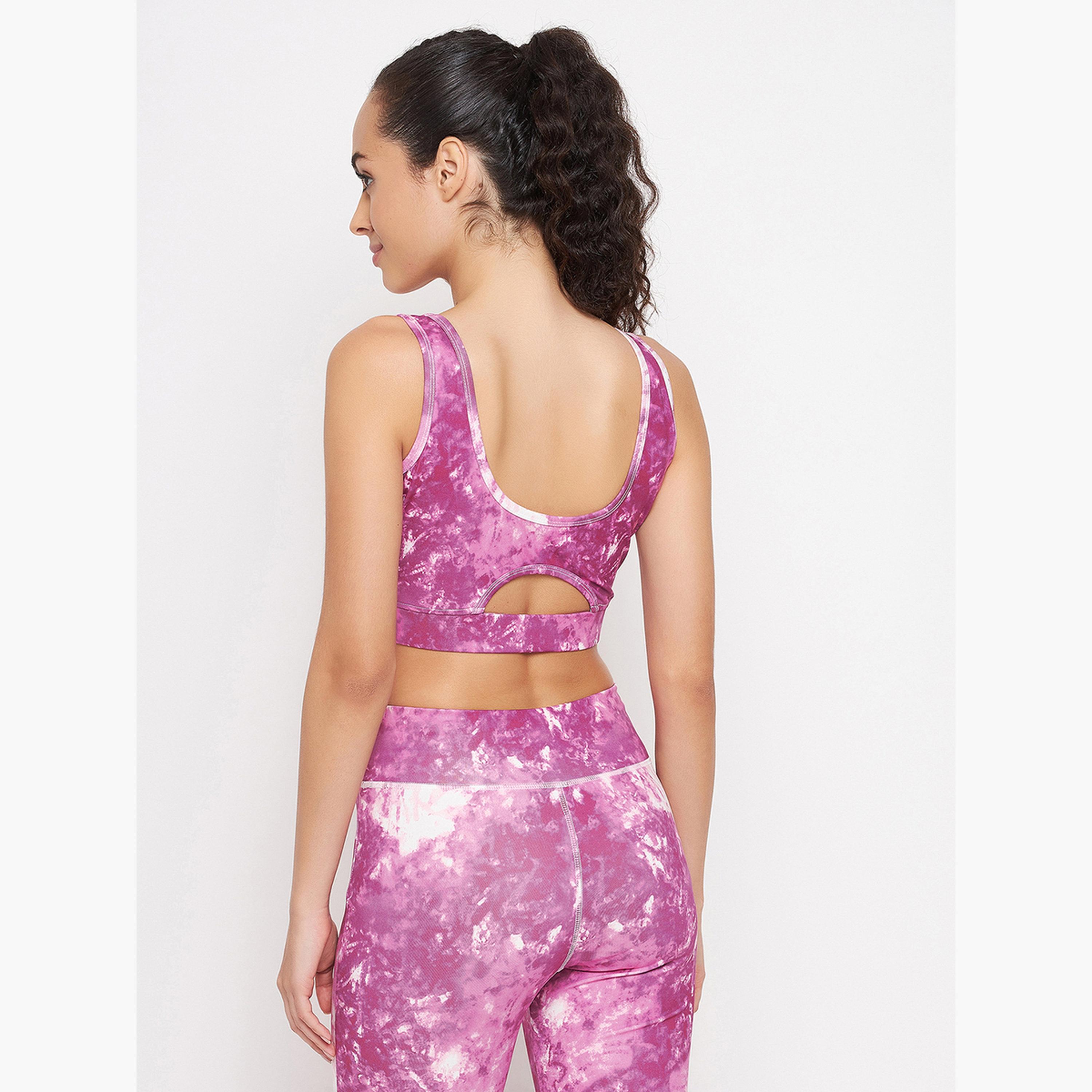 Clovia Medium Impact Padded Non-Wired Marble Print Sports Bra-sports-women-clothing-sportsbras-image-5