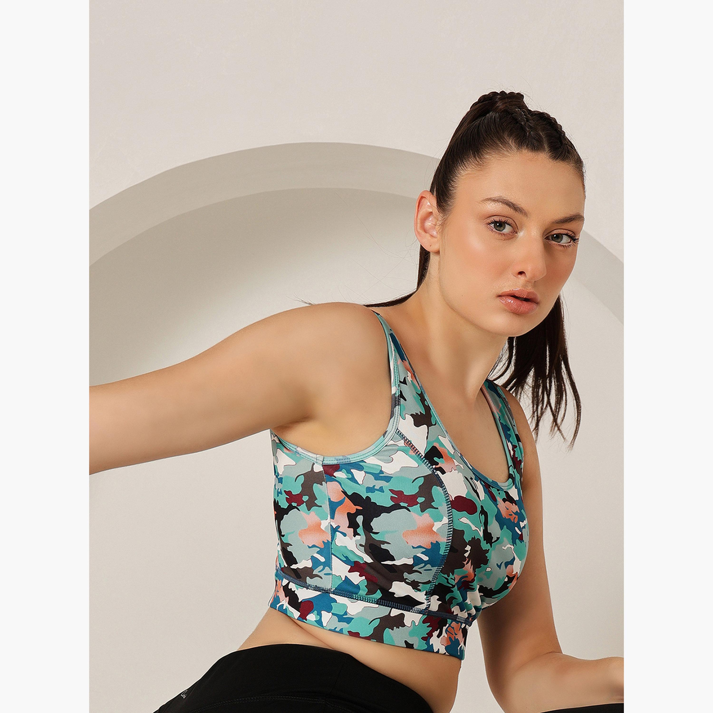 Clovia Medium Impact Padded Camouflage Print Sports Bra-sports-women-clothing-sportsbras-image-5