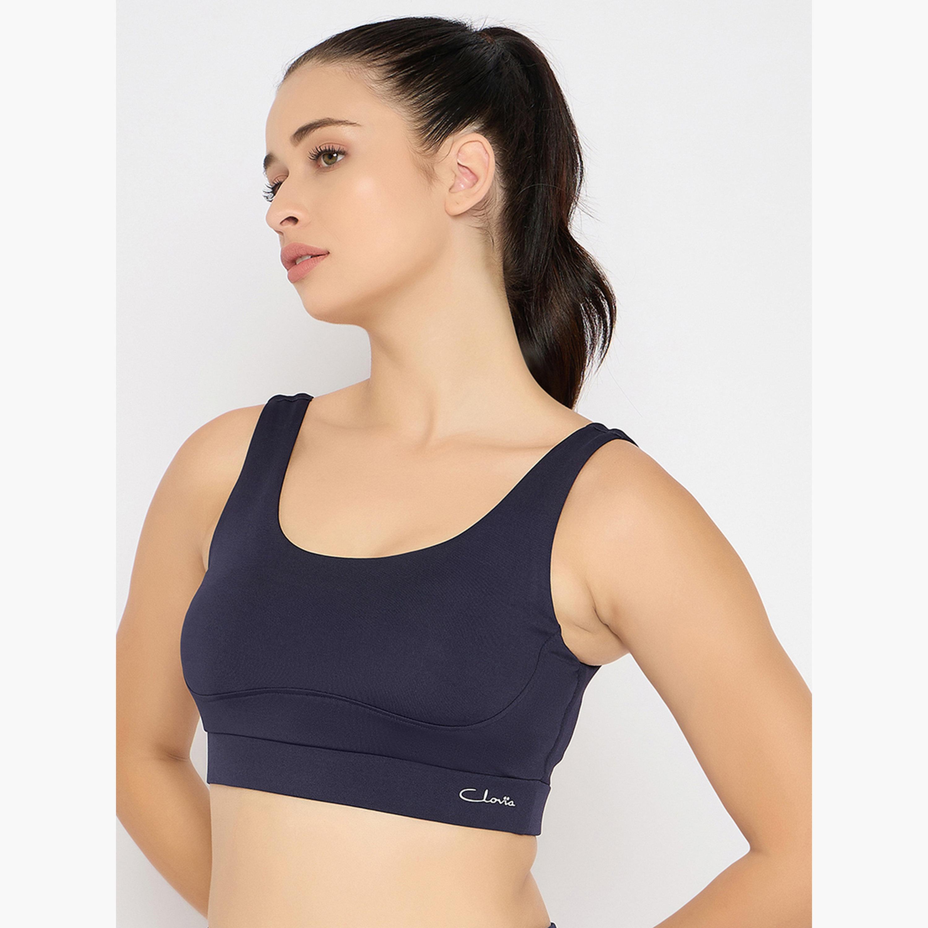 Clovia Navy Medium Impact Sports Bra with Removable Cups-sports-women-clothing-sportsbras-image-2