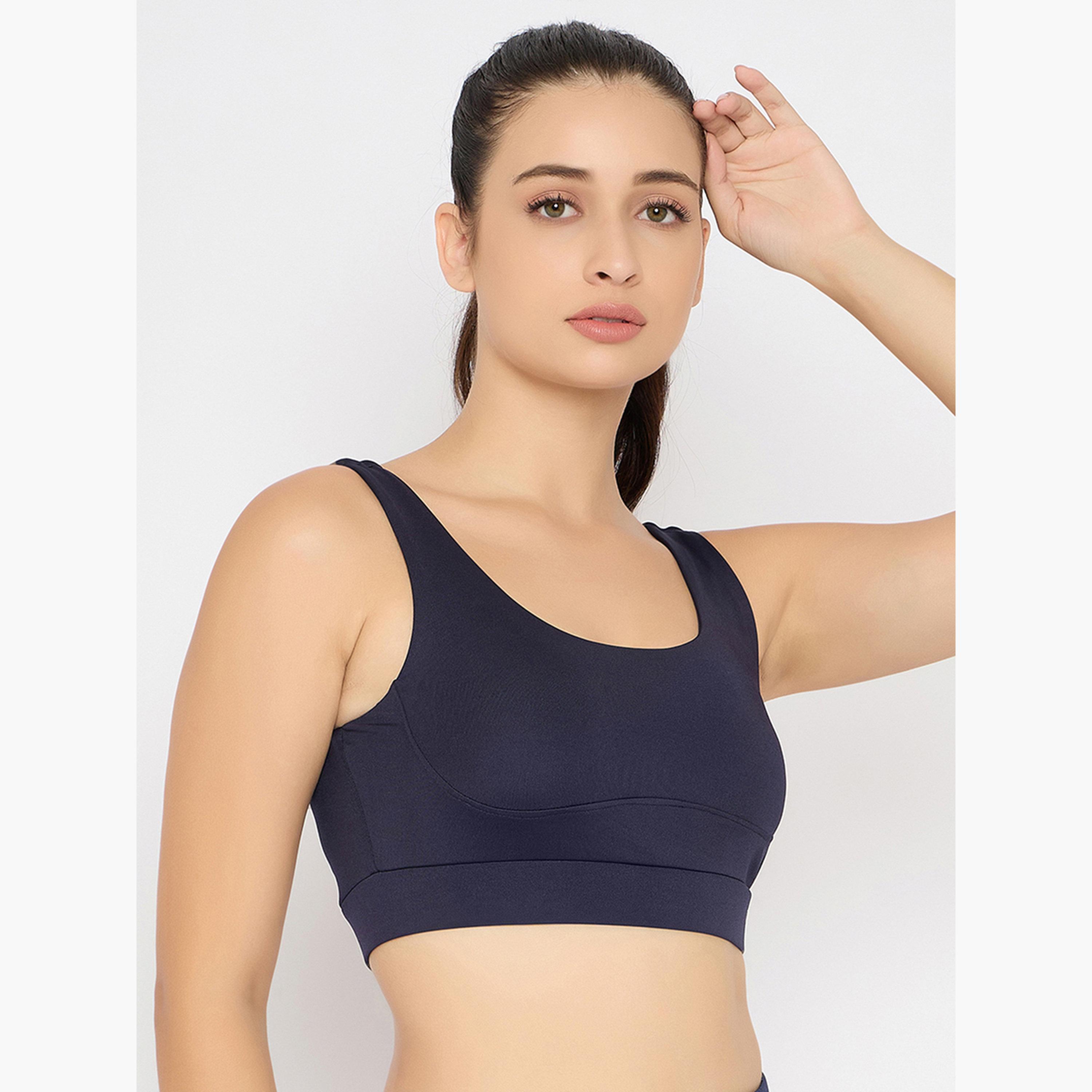 Clovia Navy Medium Impact Sports Bra with Removable Cups-sports-women-clothing-sportsbras-image-3