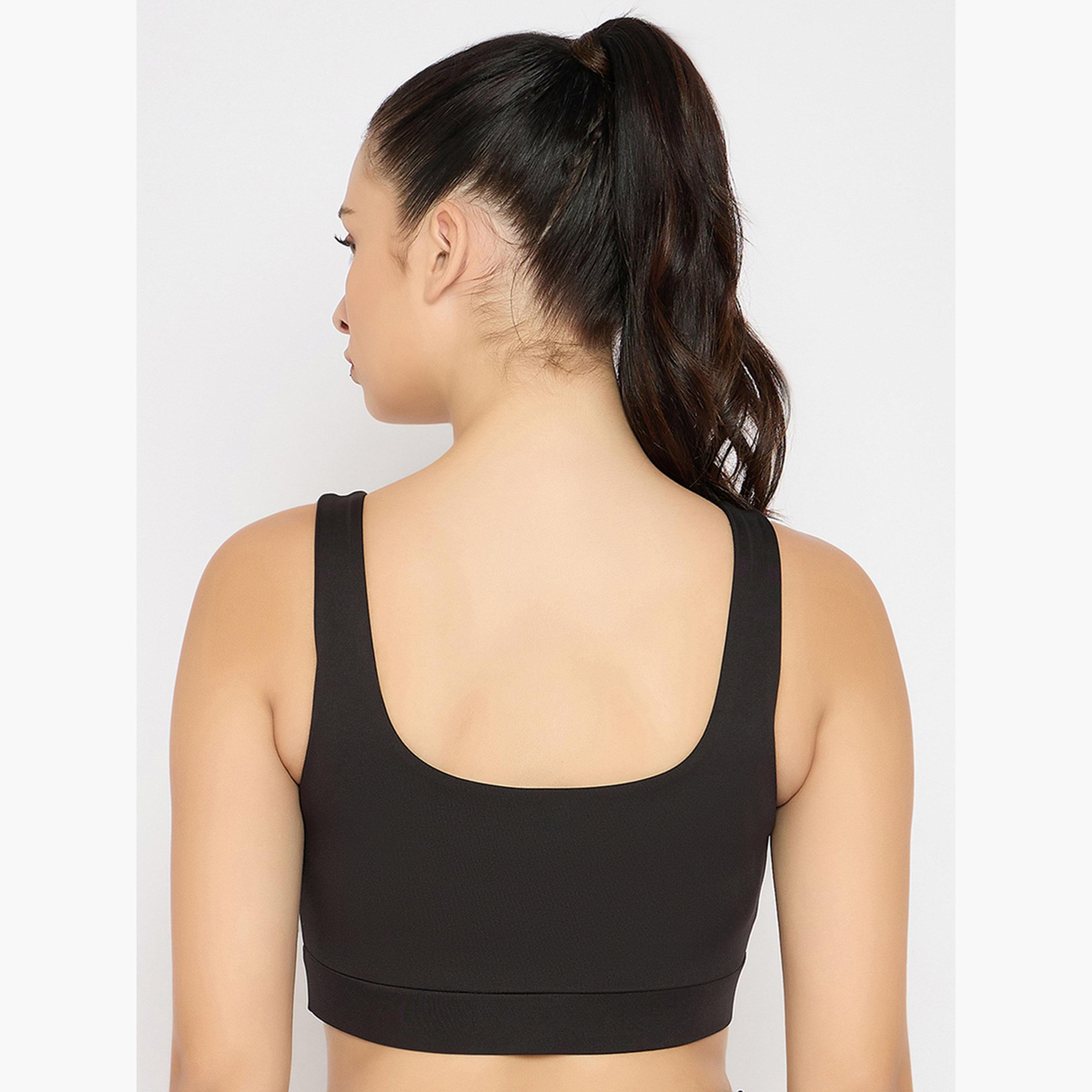 Clovia Black Medium Impact Sports Bra with Removable Cups-sports-women-clothing-sportsbras-image-4