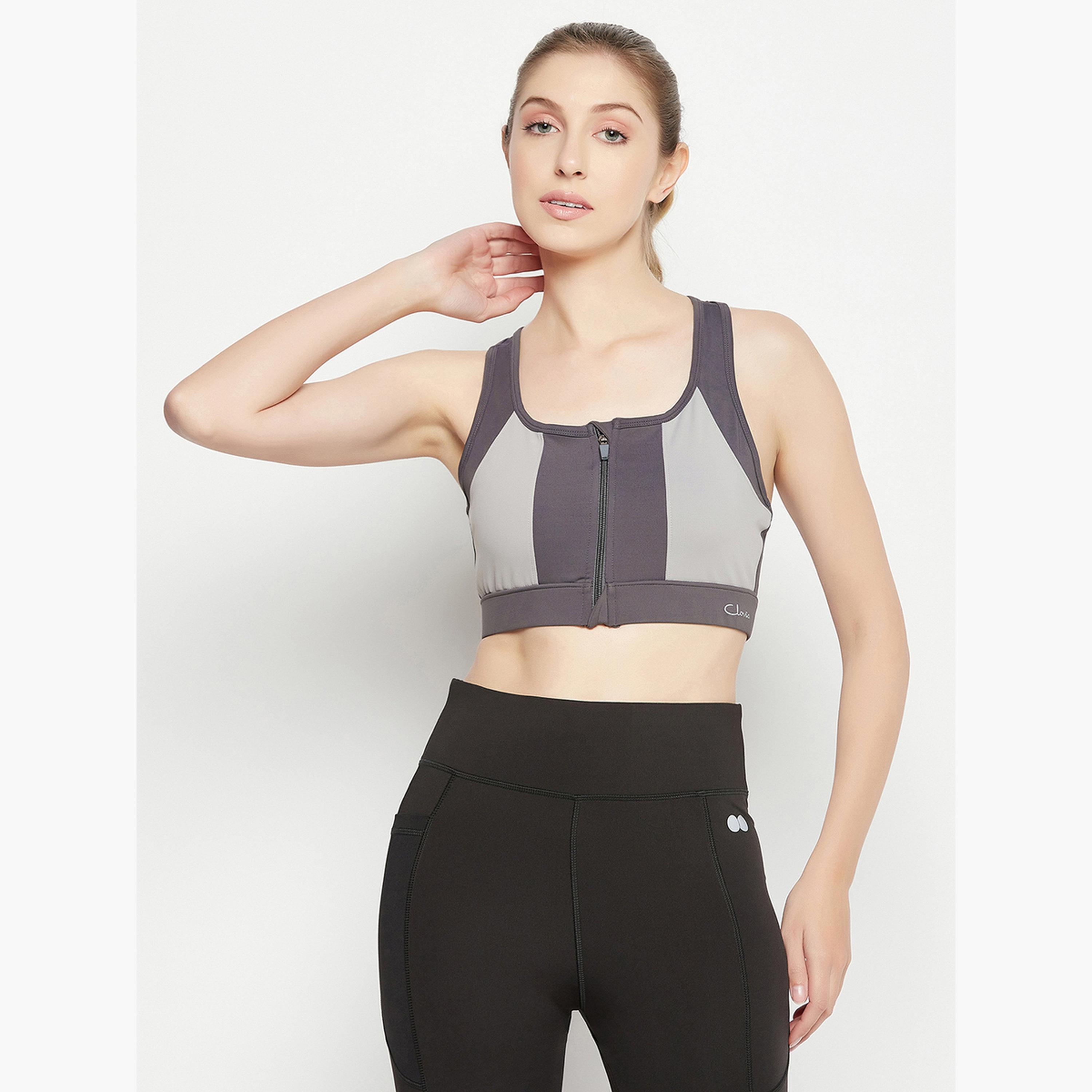 Clovia Medium Impact Padded Color Block Racerback Sports Bra-sports-women-clothing-sportsbras-image-1