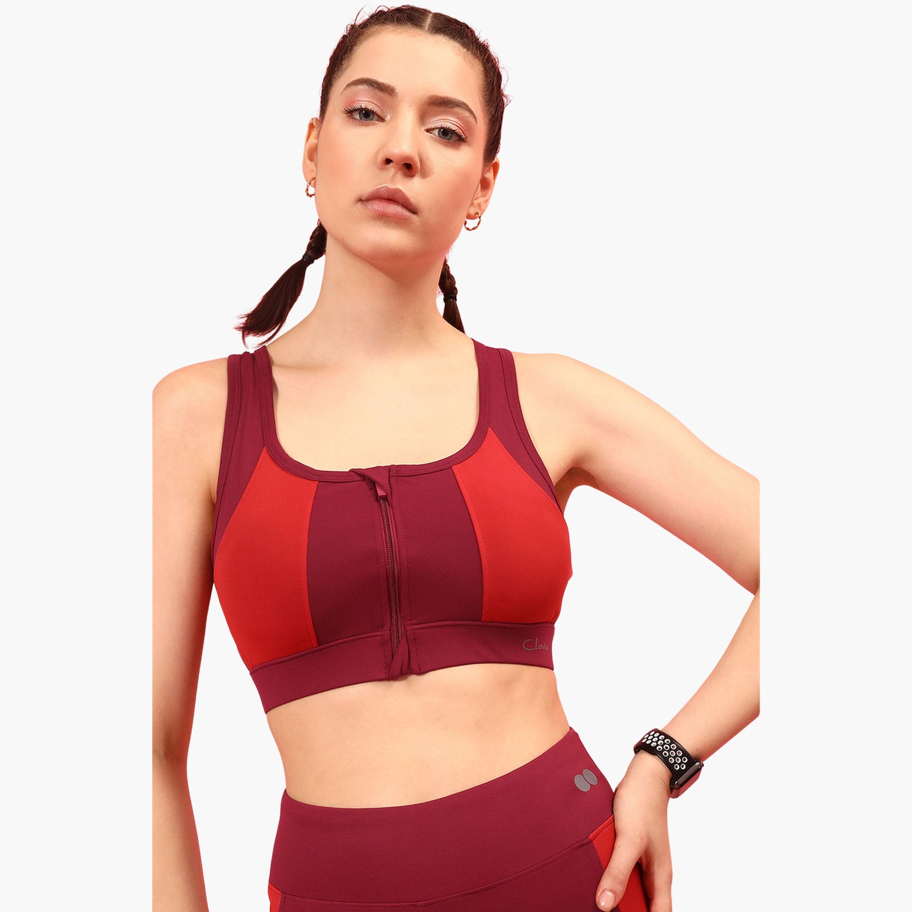 Clovia Medium Impact Padded Color Block Racerback Sports Bra-sports-women-clothing-sportsbras-image-1
