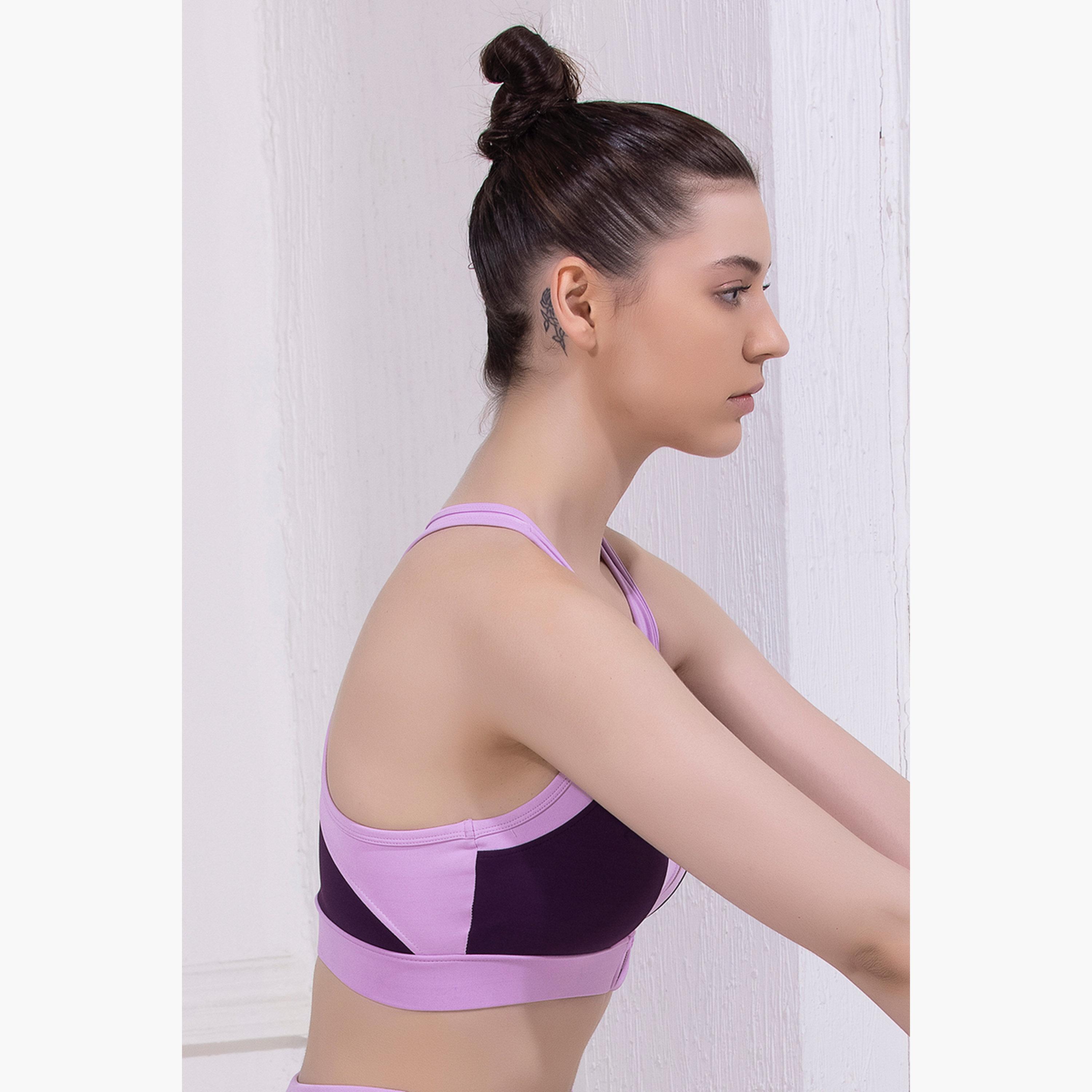 Clovia Medium Impact Padded Color Block Racerback Sports Bra-sports-women-clothing-sportsbras-image-4
