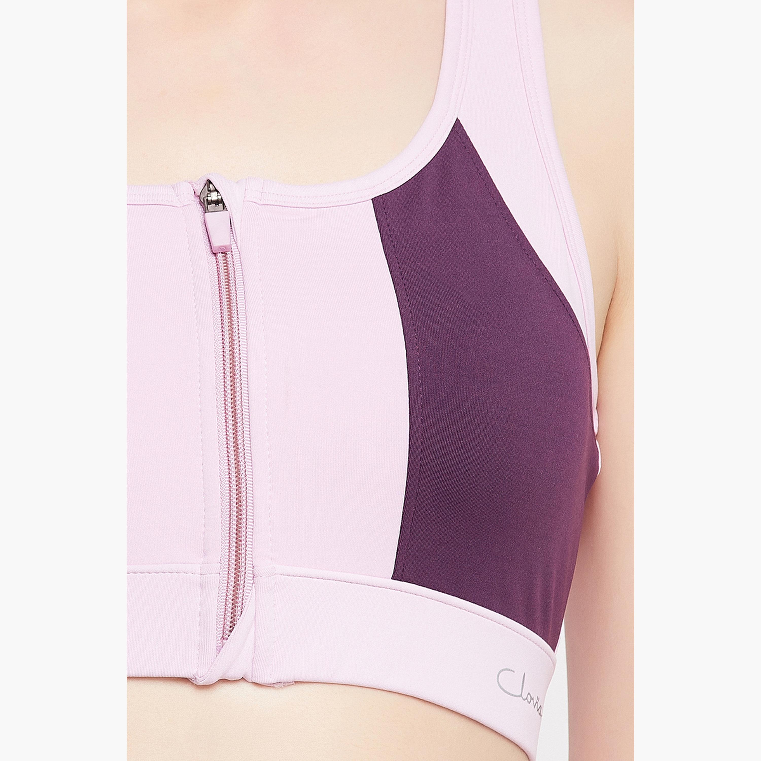 Clovia Medium Impact Padded Color Block Racerback Sports Bra-sports-women-clothing-sportsbras-image-6