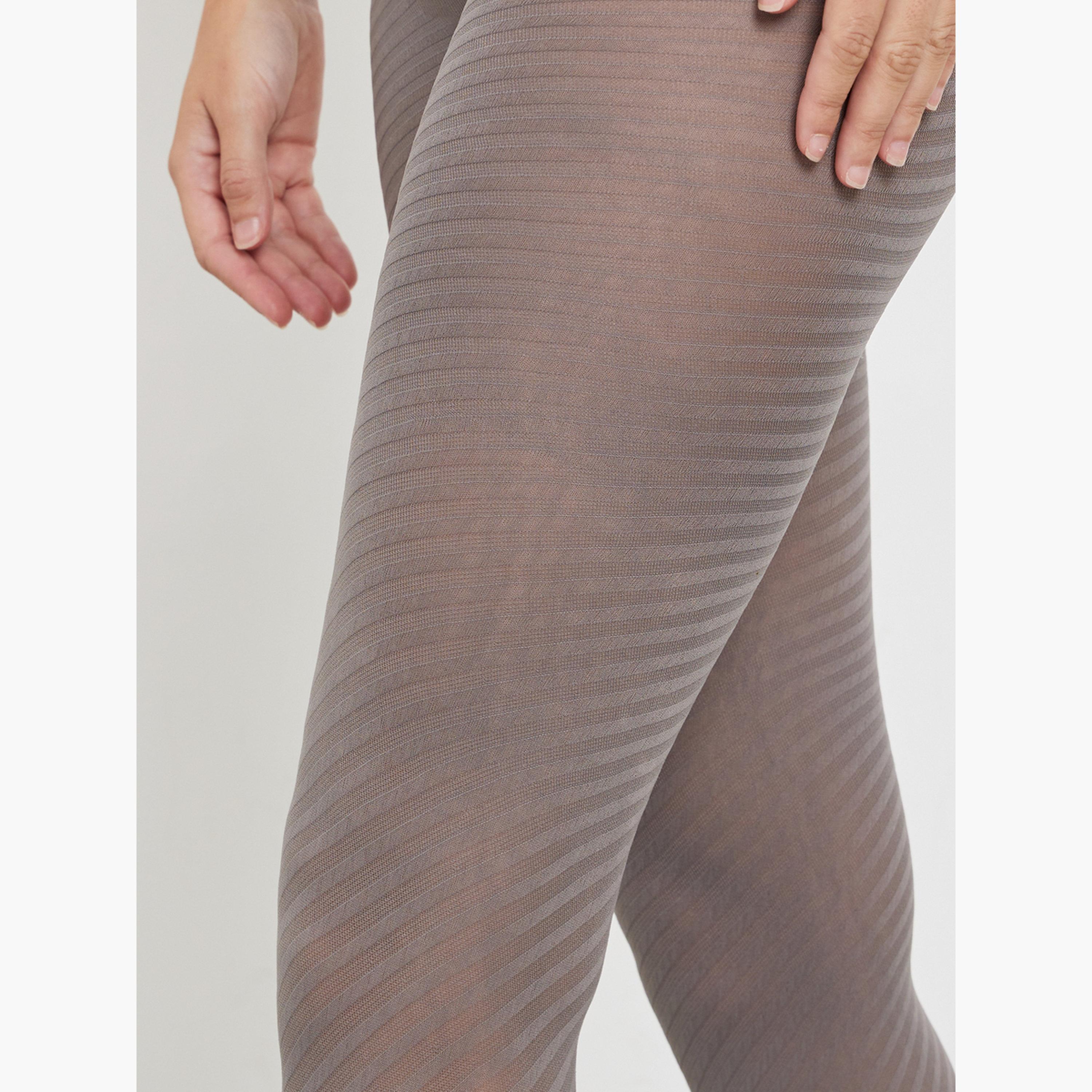 Styli Grey Thin Stripes Stockings-women-winterwear-socksandstockings-image-2