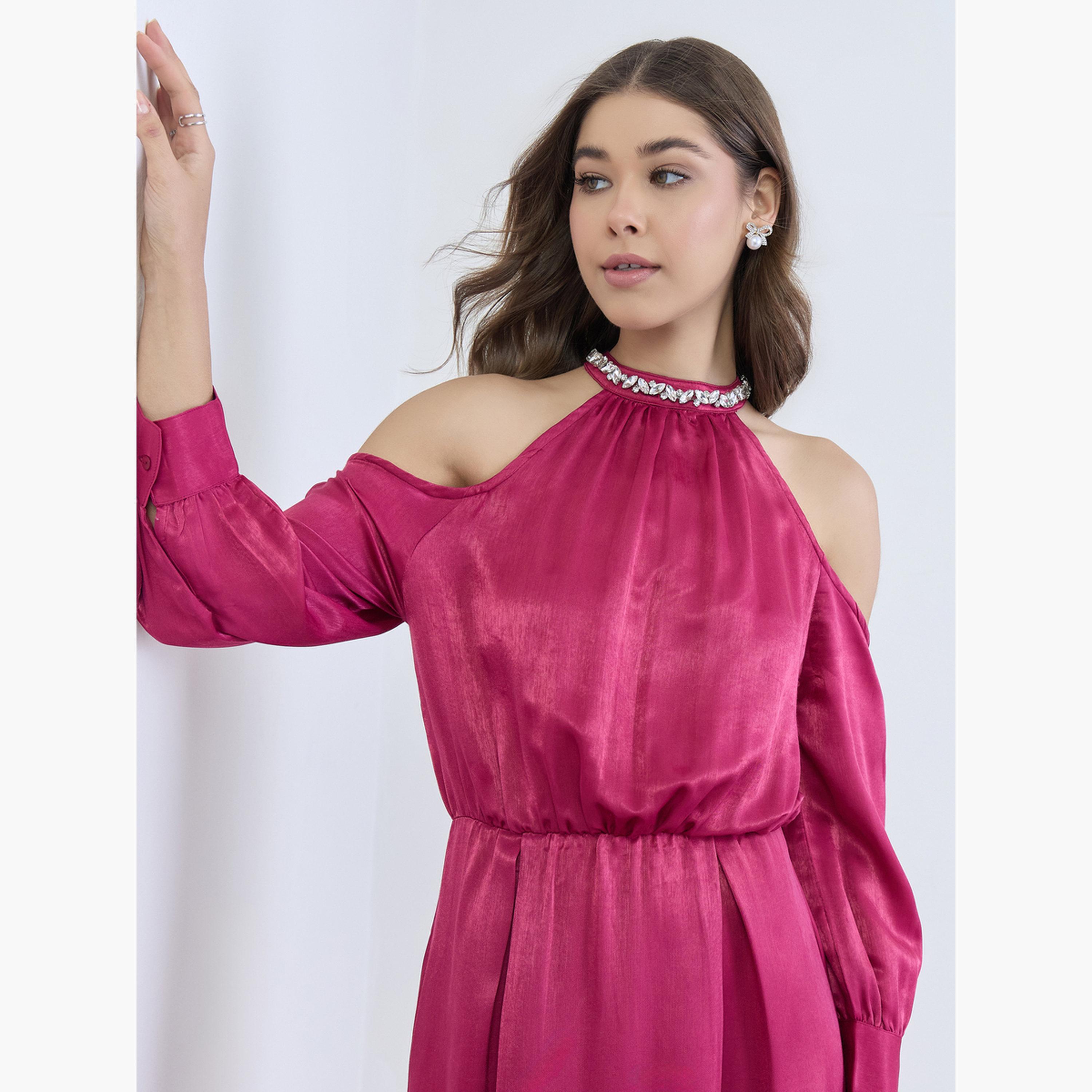 Styli Women Embellished Cold Shoulder A-Line Maxi Dress-women-clothing-dresses-image-5