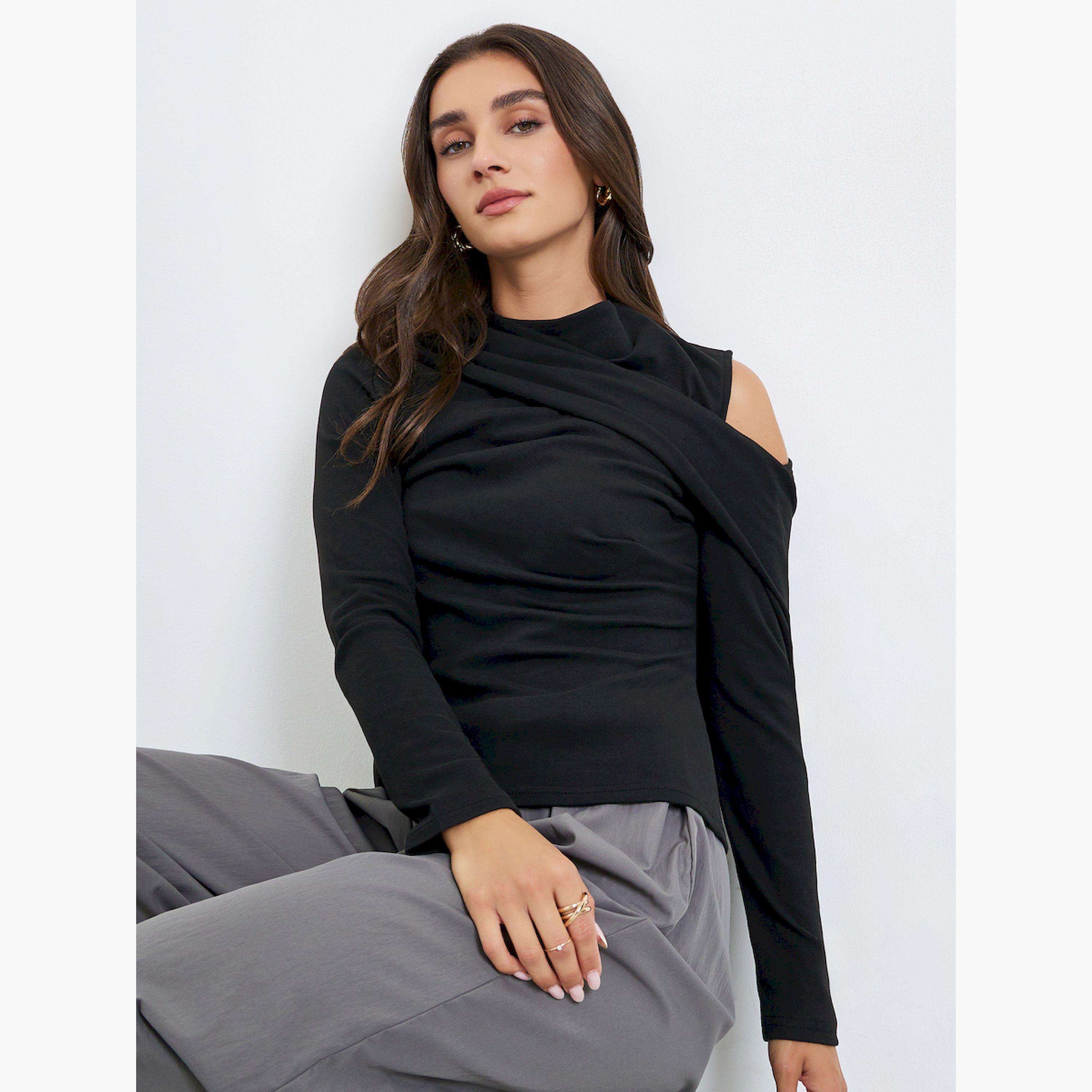 Styli Women Asymmetric Drape Knit Top-women-clothing-shirtsandblouses-blouses-image-3