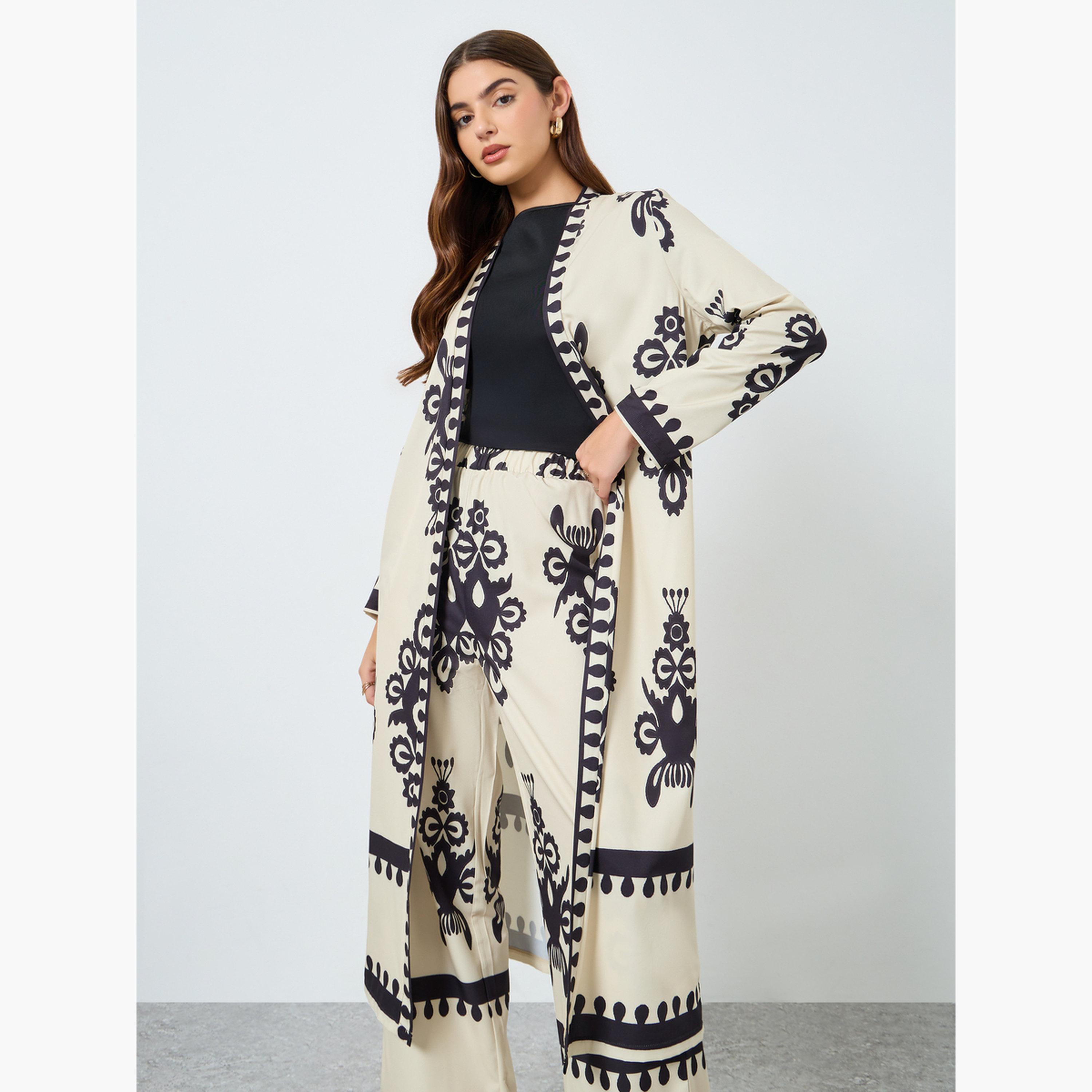 Take Two Floral Print Kimono and Wide Leg Pants Co-Ords-women-clothing-coordsets-image-2