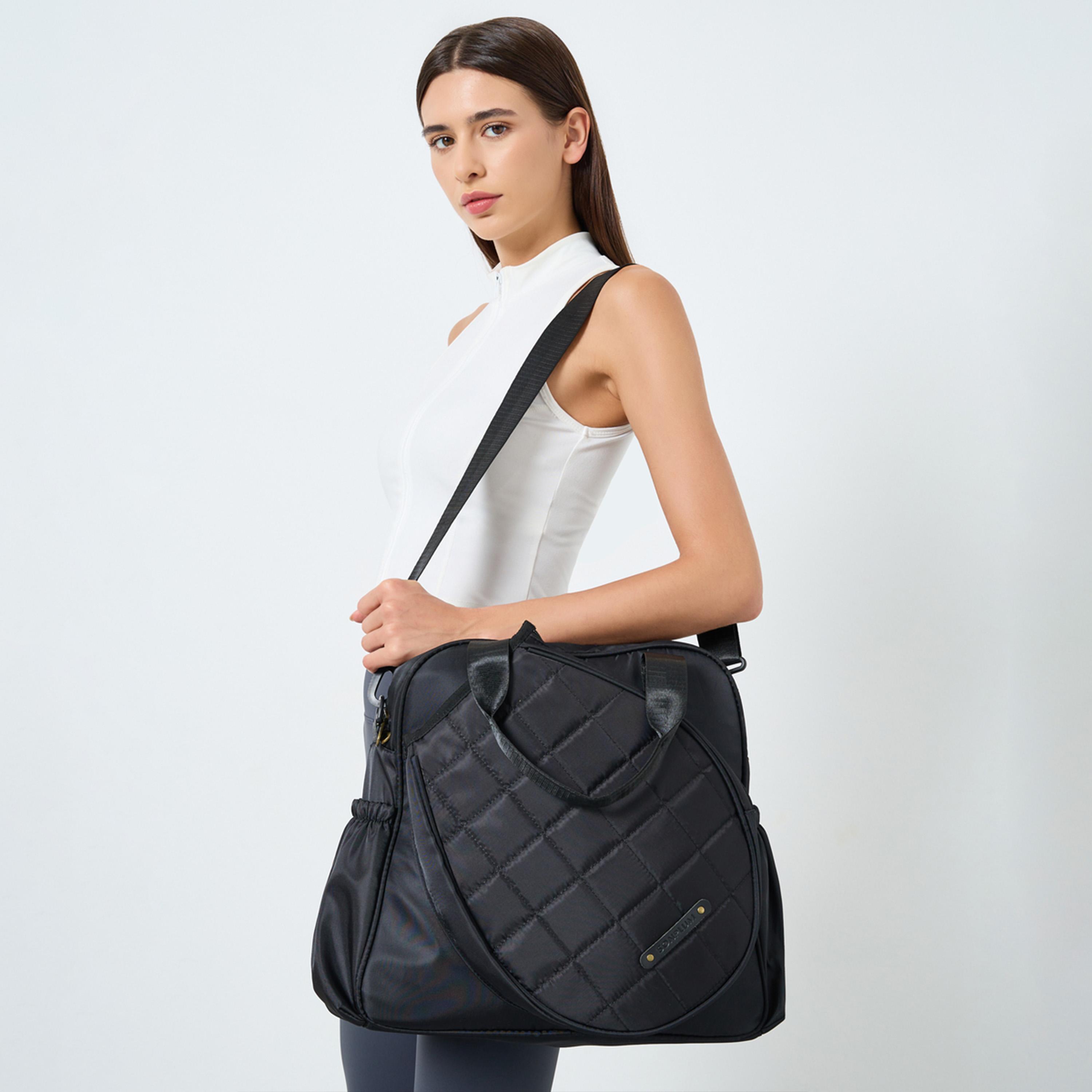Styli Quilted Gym Bag with Removable Shoulder Strap-women-bagsandwallets-handbags-image-2