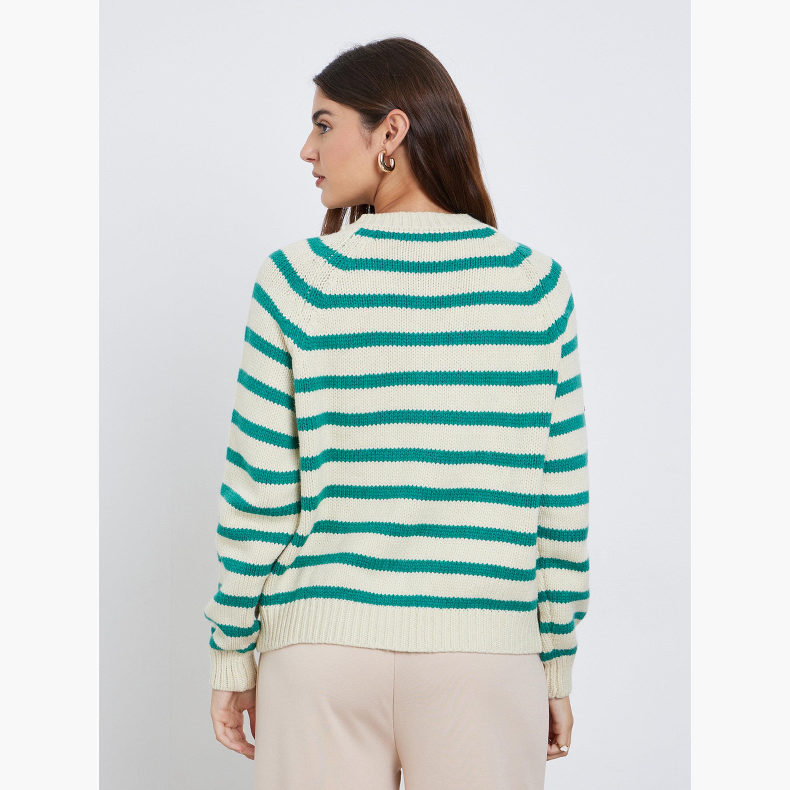 ستايلي - كارديغان محبوك مخطط بقصّة مريحة للنساء -women-winterwear-cardigansandjumpers-cardigans-image-6
