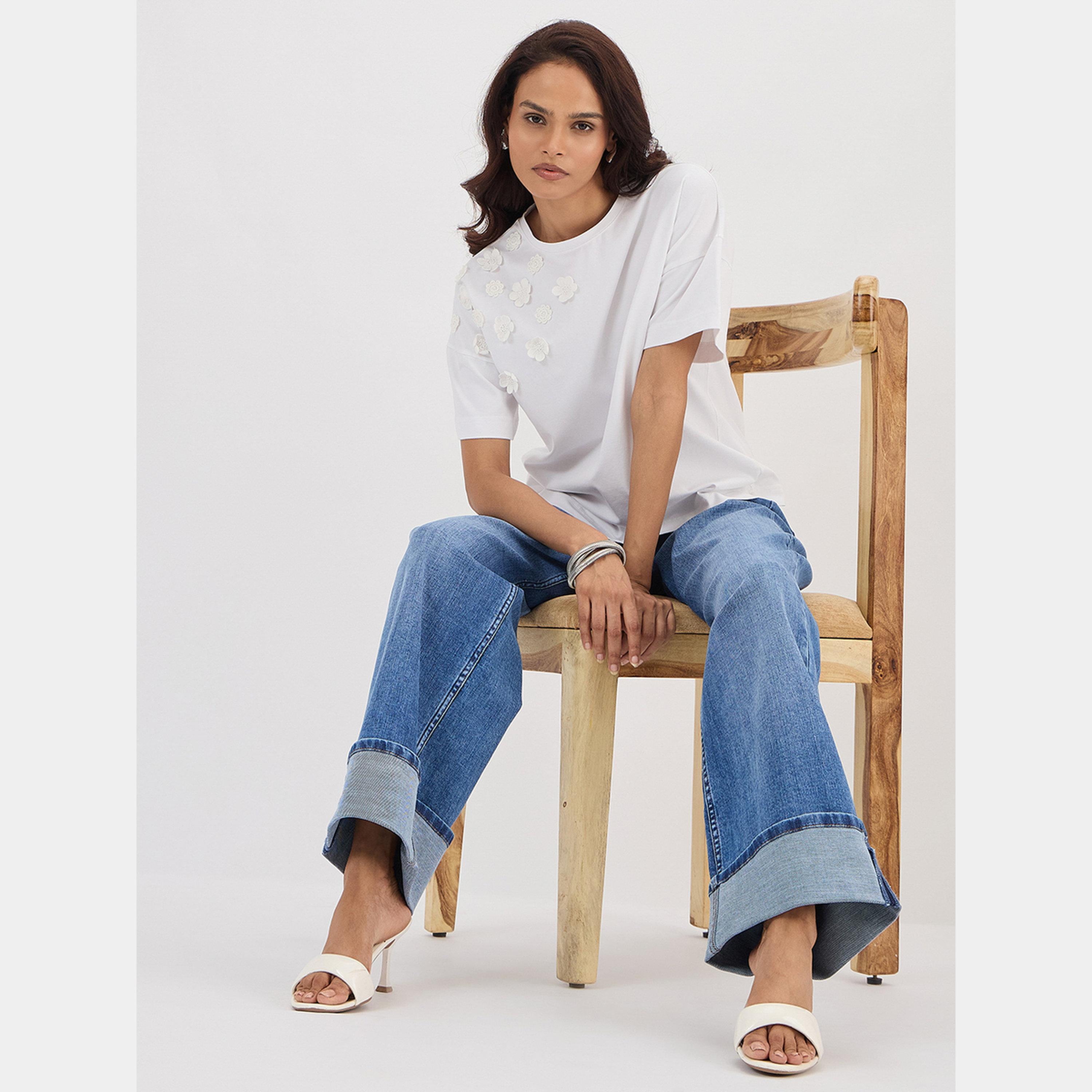 فيميلا - بنطال جينز أزرق متوسط ​​الارتفاع وواسع الساق-women-clothing-bottoms-jeans-image-6