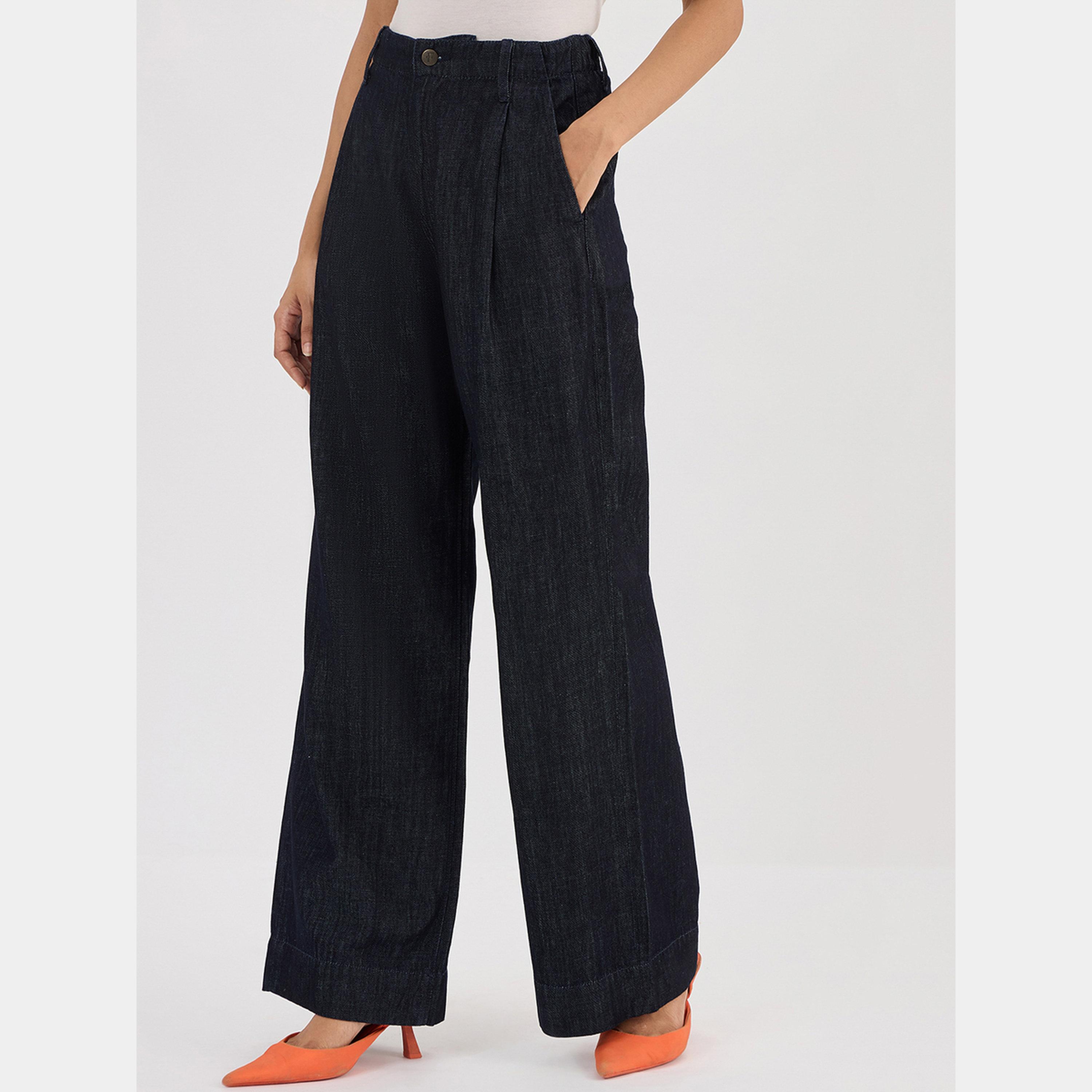 فيميلا - بنطال جينز واسع الساق لون أزرق داكن-women-clothing-bottoms-jeans-image-5