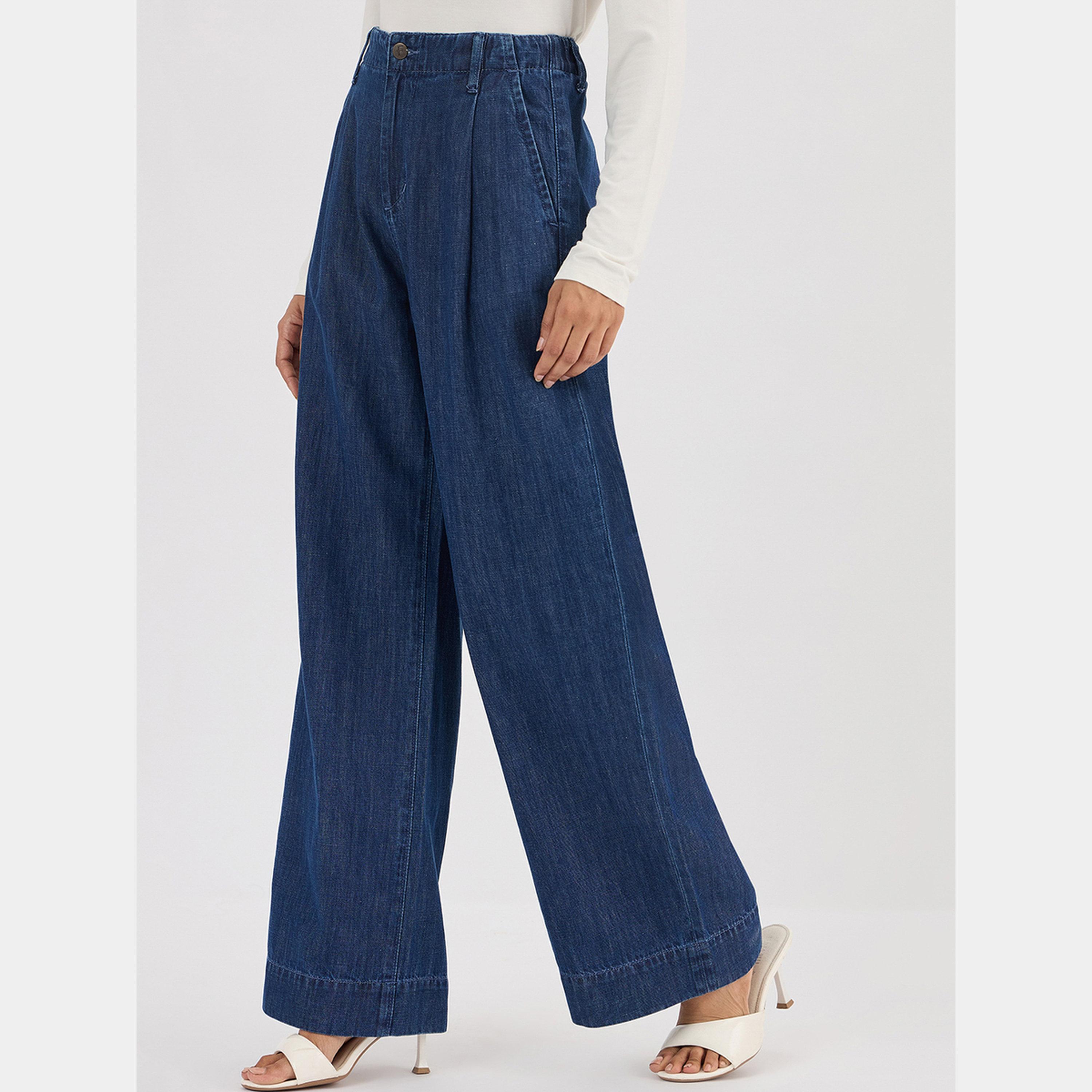 فيميلا - بنطال جينز أزرق متوسط ​​الارتفاع وواسع الساق-women-clothing-bottoms-jeans-image-3