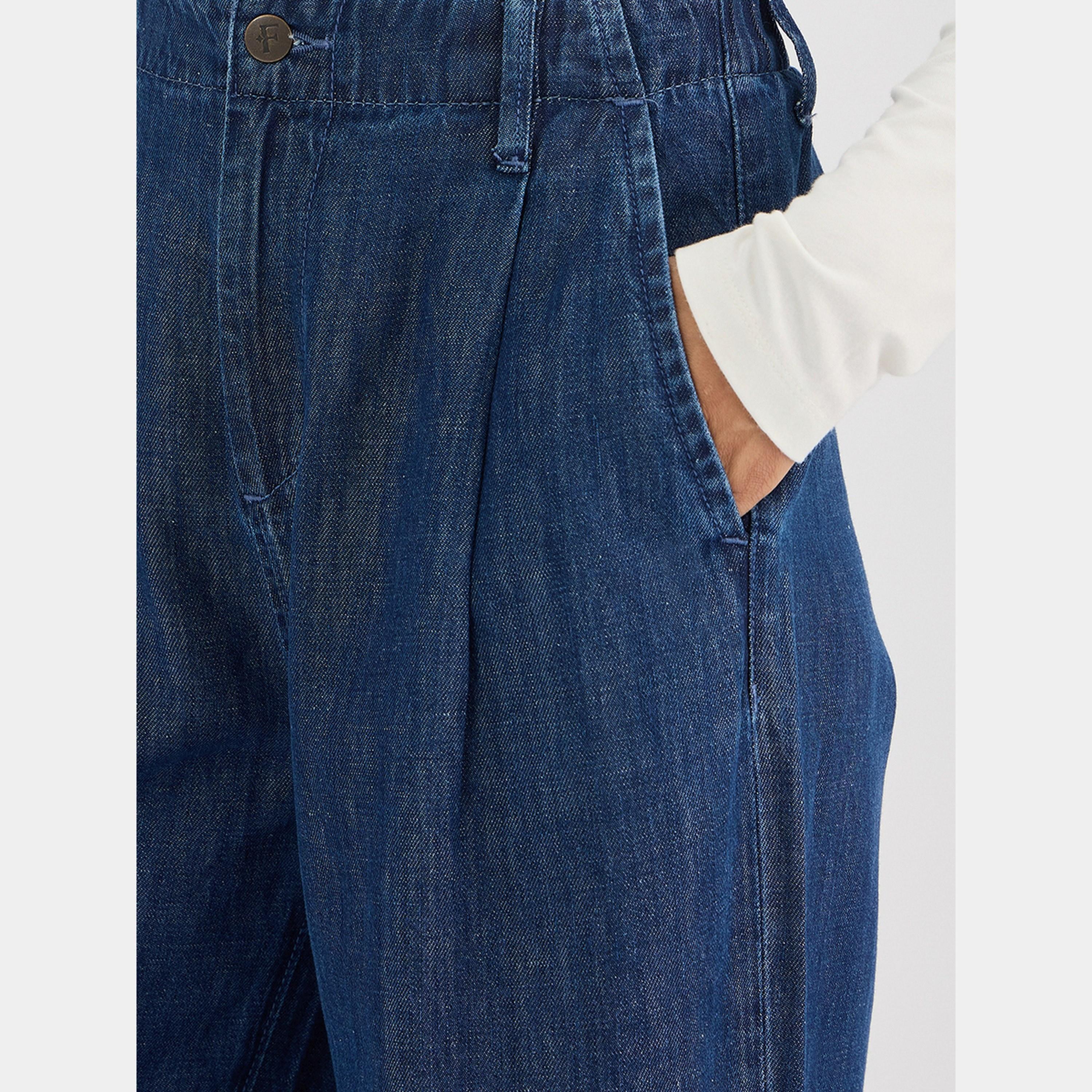 فيميلا - بنطال جينز أزرق متوسط ​​الارتفاع وواسع الساق-women-clothing-bottoms-jeans-image-4