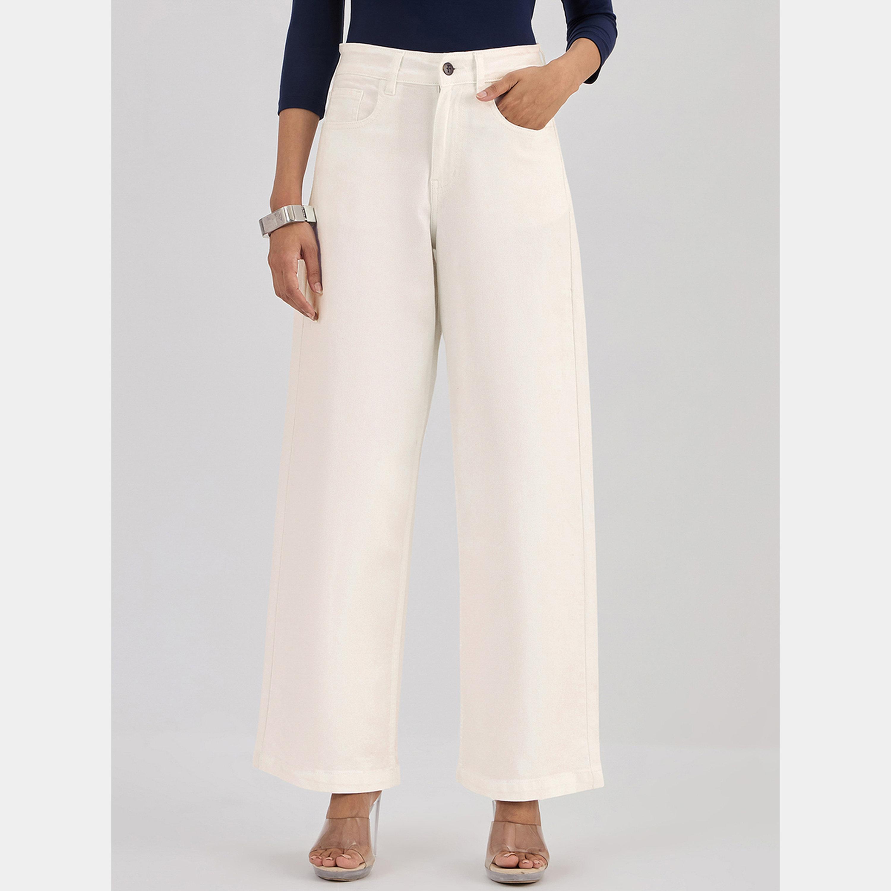 Femmella White Mid-Rise Straight Leg Jeans-women-clothing-bottoms-jeans-image-1
